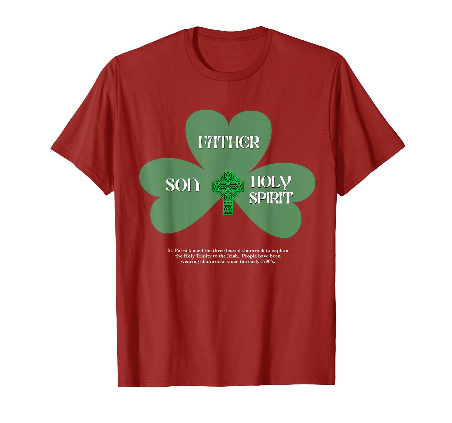 Christian St Patrick's Day Religious Trinity Clover Leaf God T-Shirt