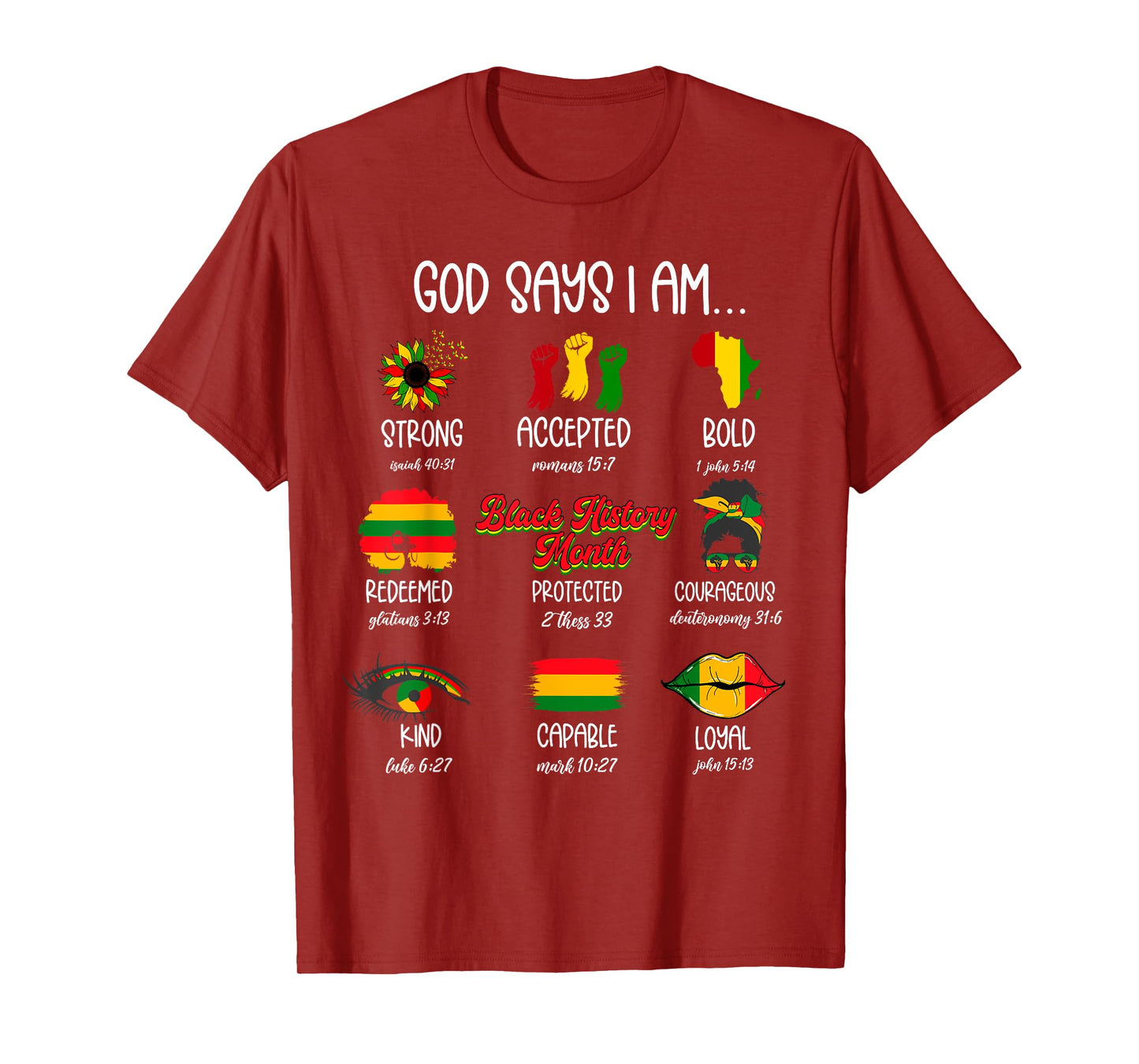 God Says I Am Black History Month Christian Faith African T-Shirt
