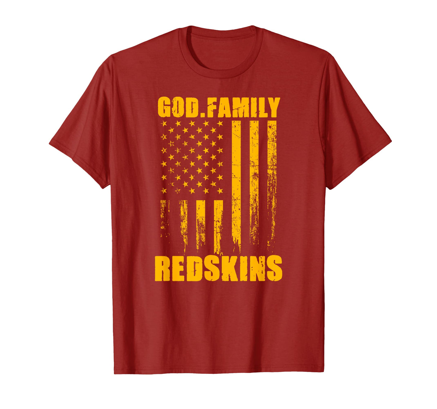 Indian Creek Redskins God. Family. Vintage USA Flag T-Shirt