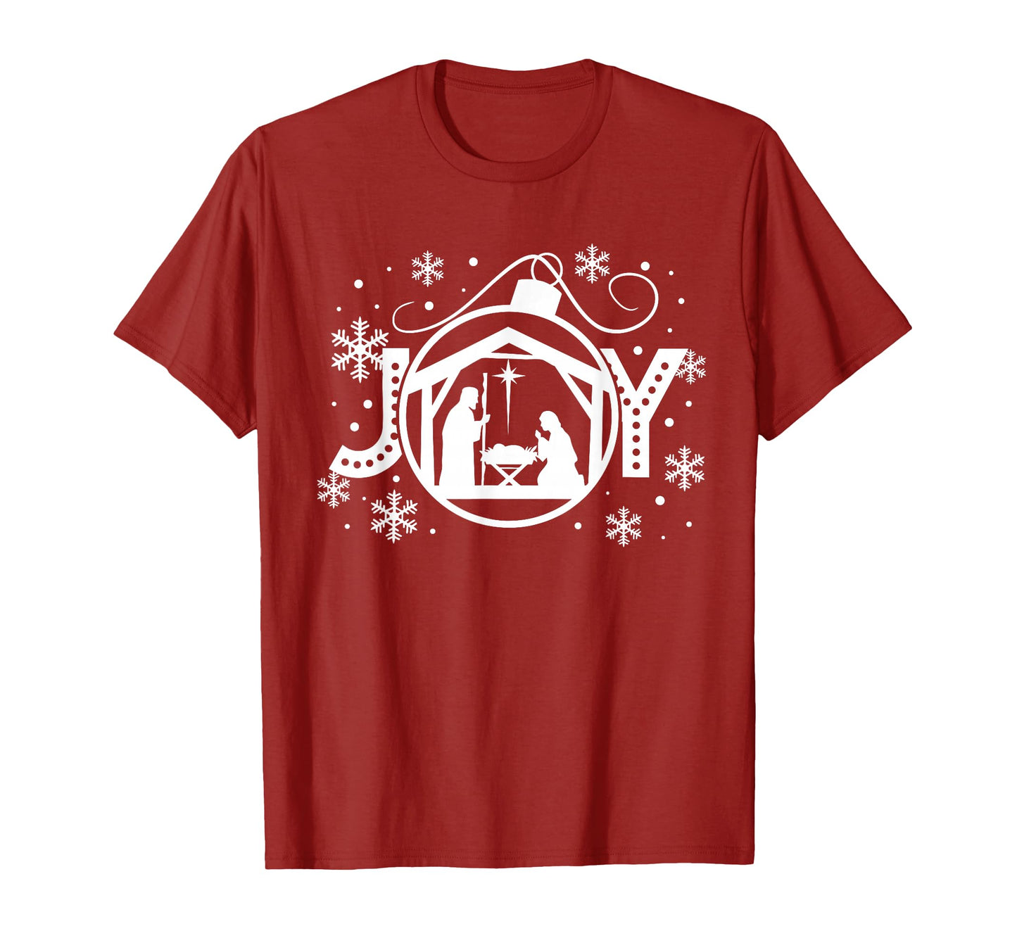 Christian Christmas Joy Jesus Nativity Scene Faith Family T-Shirt