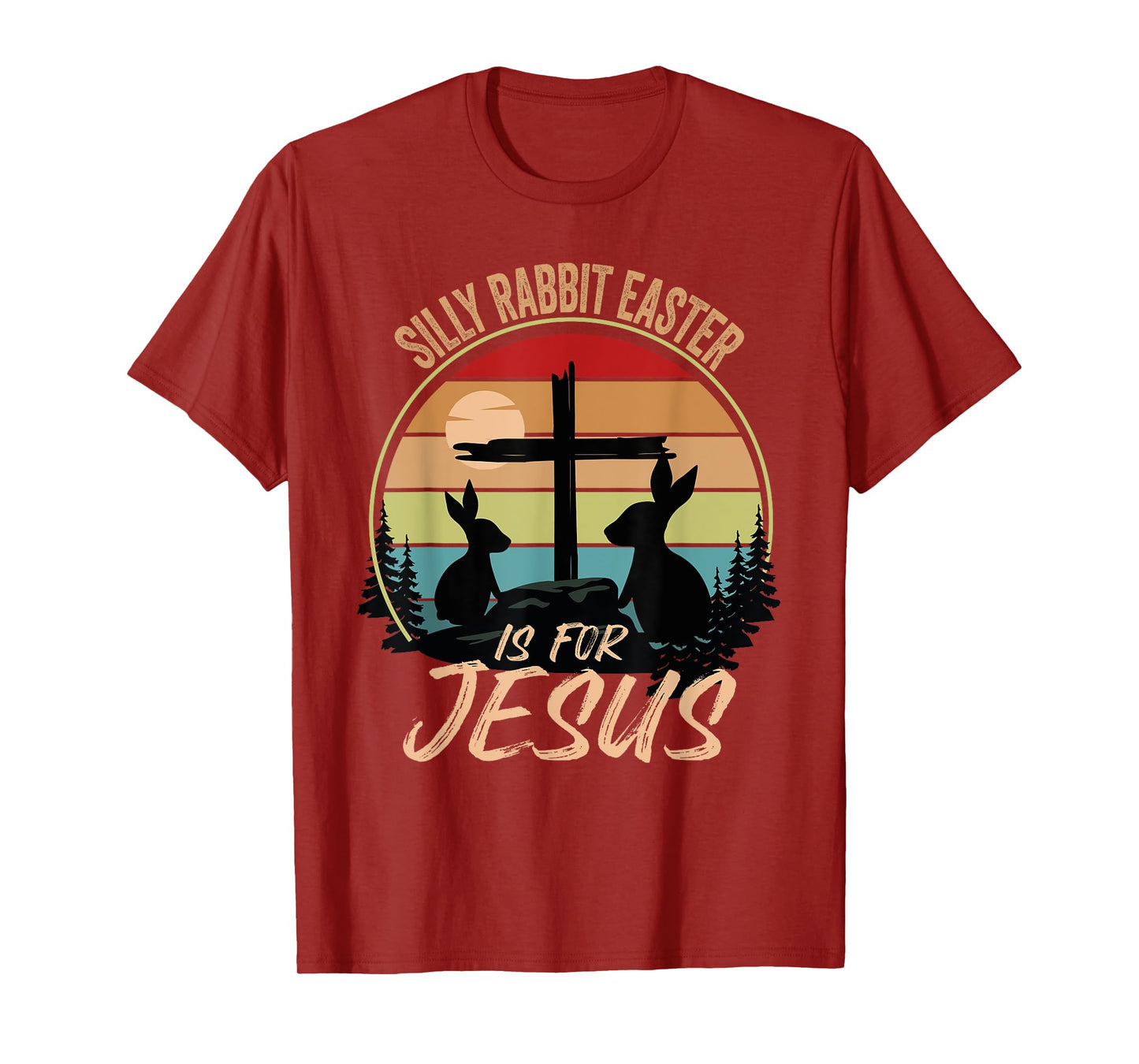 Silly Rabbit Easter Is For Jesus Retro Vintage Easter Day T-Shirt