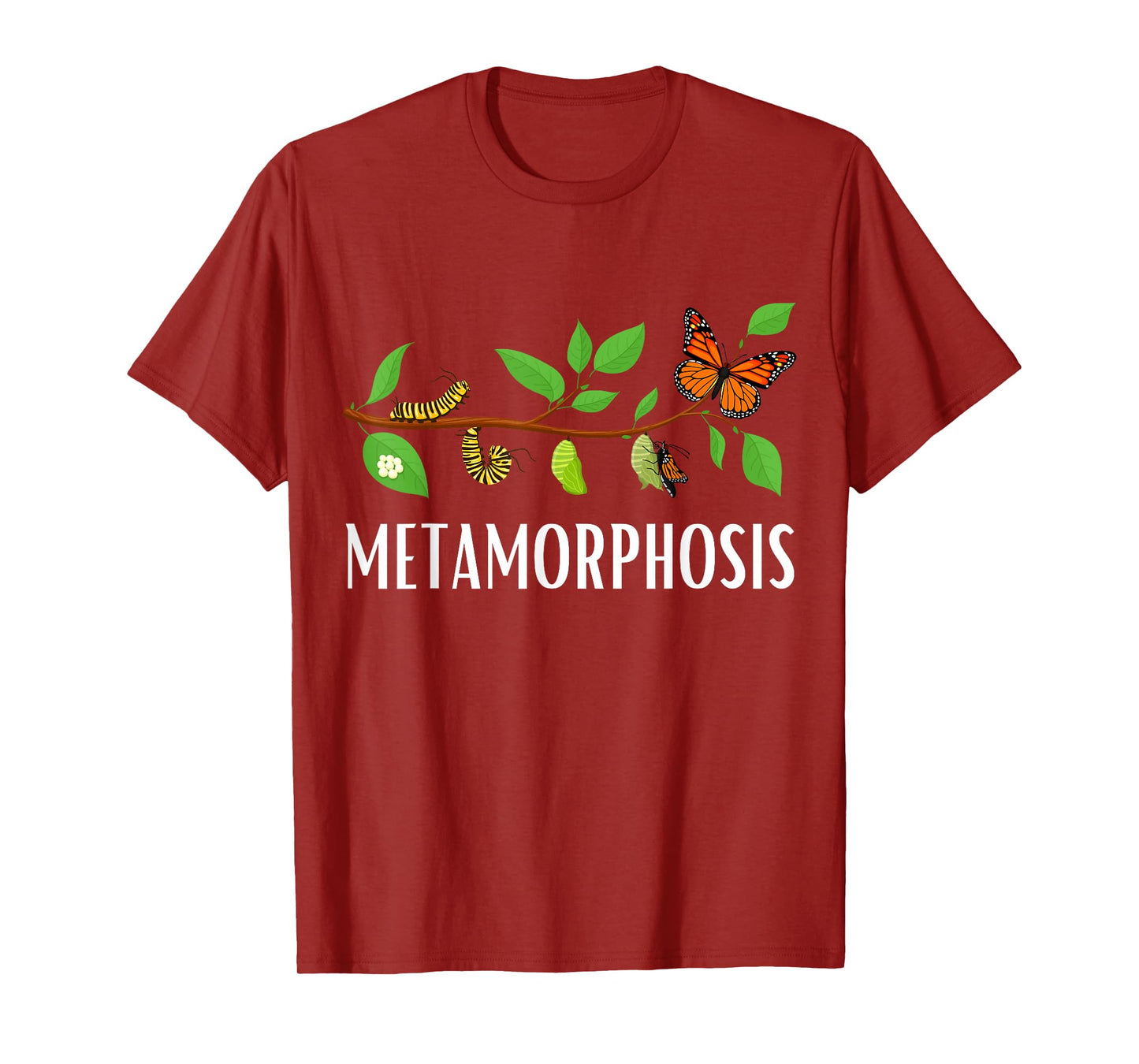 Funny Caterpillar Lifecycle Metamorphosis Monarch Butterfly T-Shirt