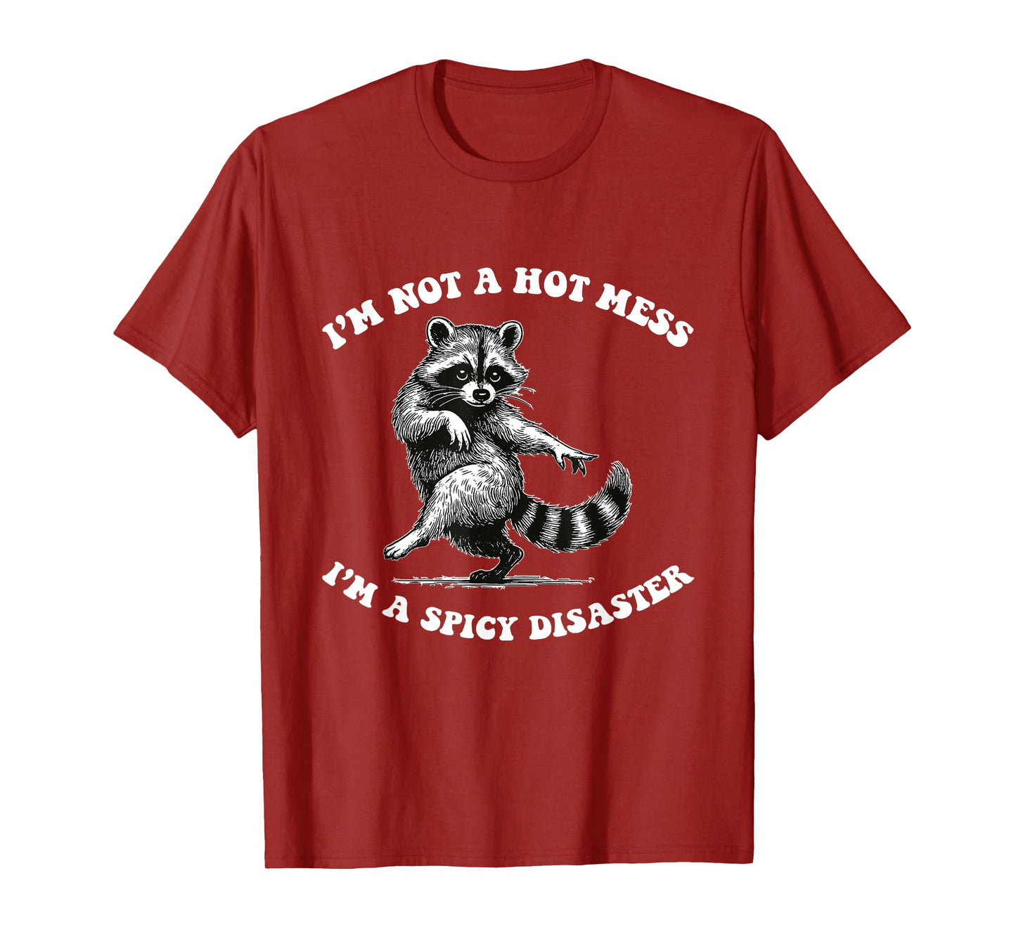 I'm Not A Hot Mess I'm A Spicy Disaster Raccoon Sarcastic T-Shirt