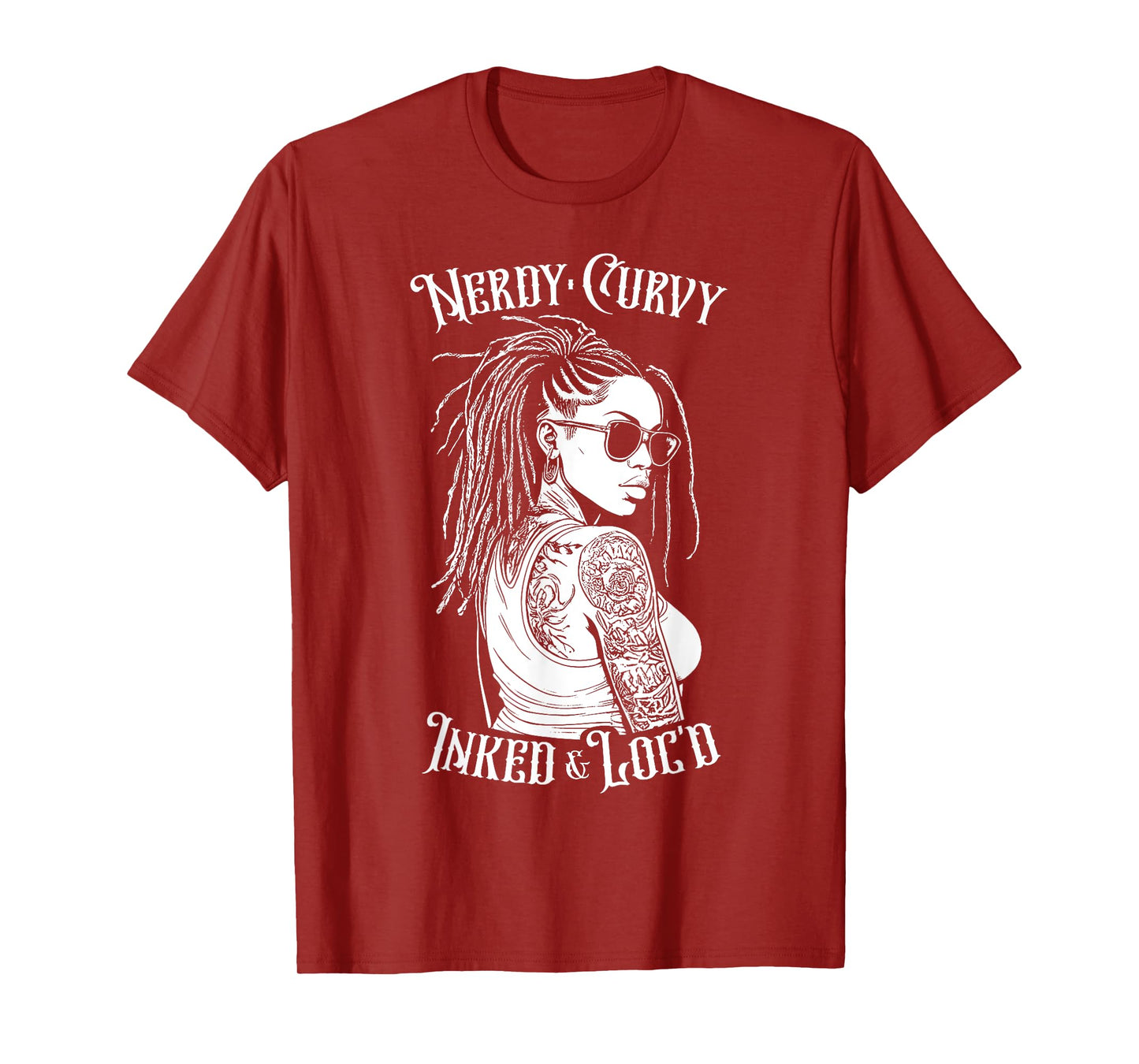 Black Girl Nerdy Curvy Inked And Loc’d Tattoo Woman T-Shirt