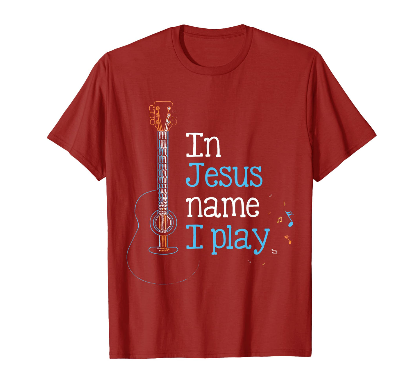 In Jesus Name i Play Guitar Christian Vintage Guitar Player T-Shirt