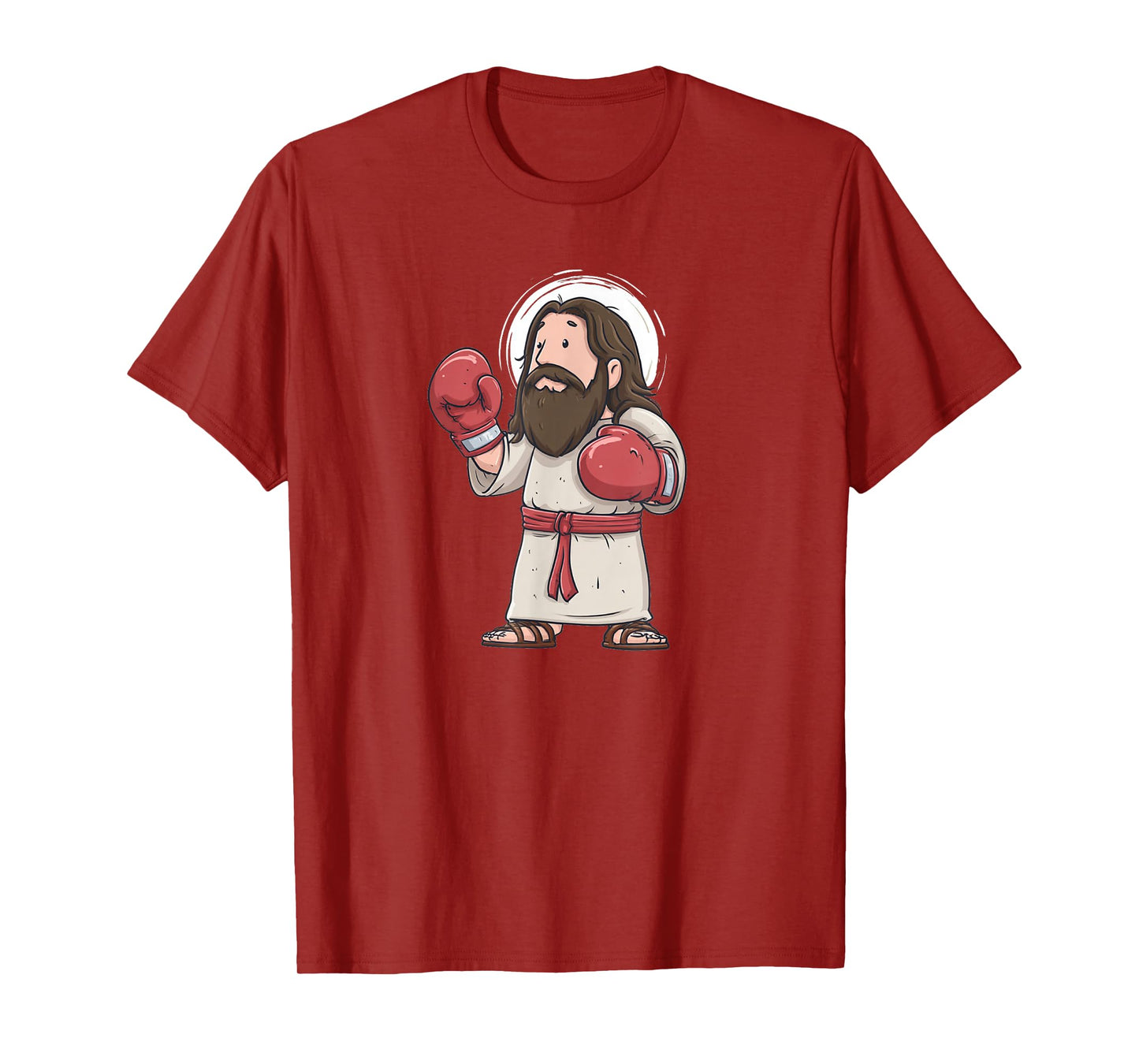 Cartoon Boxing Jesus Costume for Box Sports and Believer T-Shirt