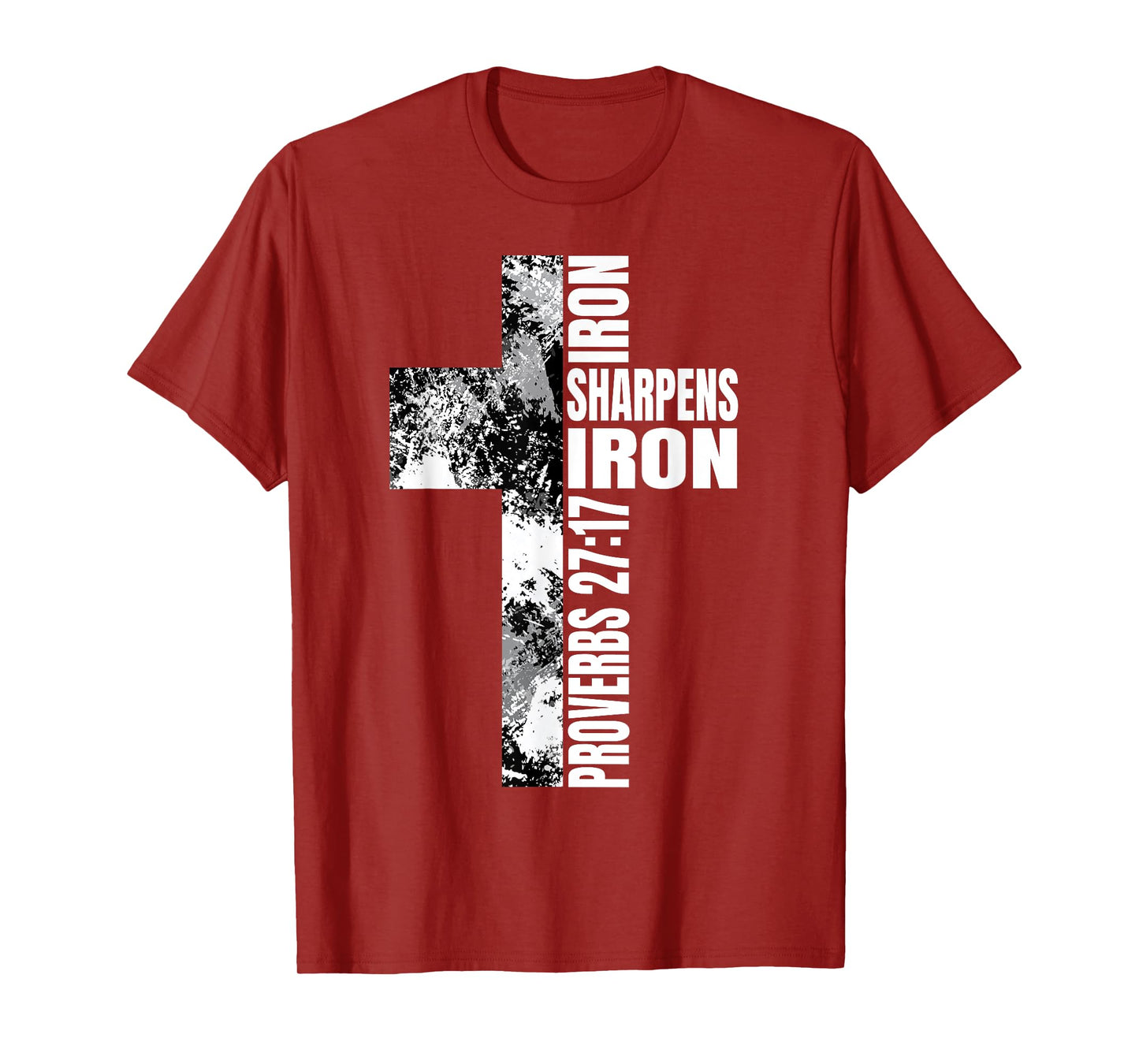 Black White Cross Iron Sharpens Iron Verse Christian Couples T-Shirt