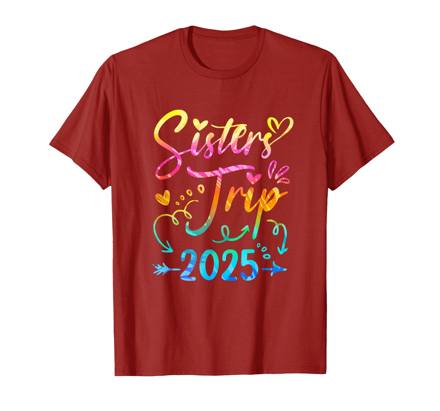 Sister's Road Trip 2025 Tie Dye Cute Sisters Weekend Trip T-Shirt