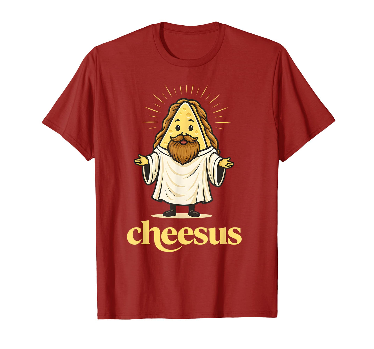 Cheesus Funny Christian Cheese Cartoon Religious Men Women T-Shirt