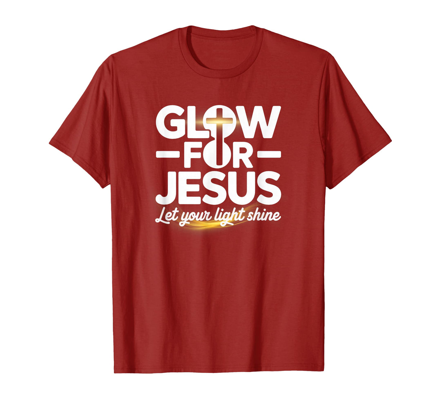 Christian Glow for Jesus Let Your Light Shine Faith Cross T-Shirt