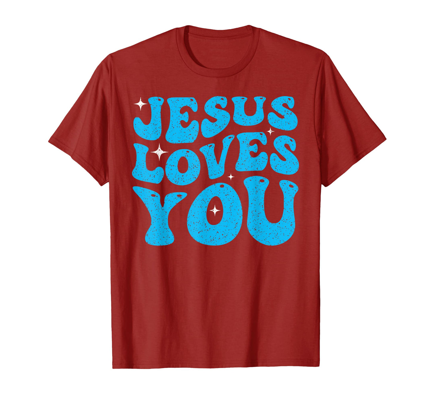 Cute Jesus Loves You Groovy Christian Faith Inspirational T-Shirt