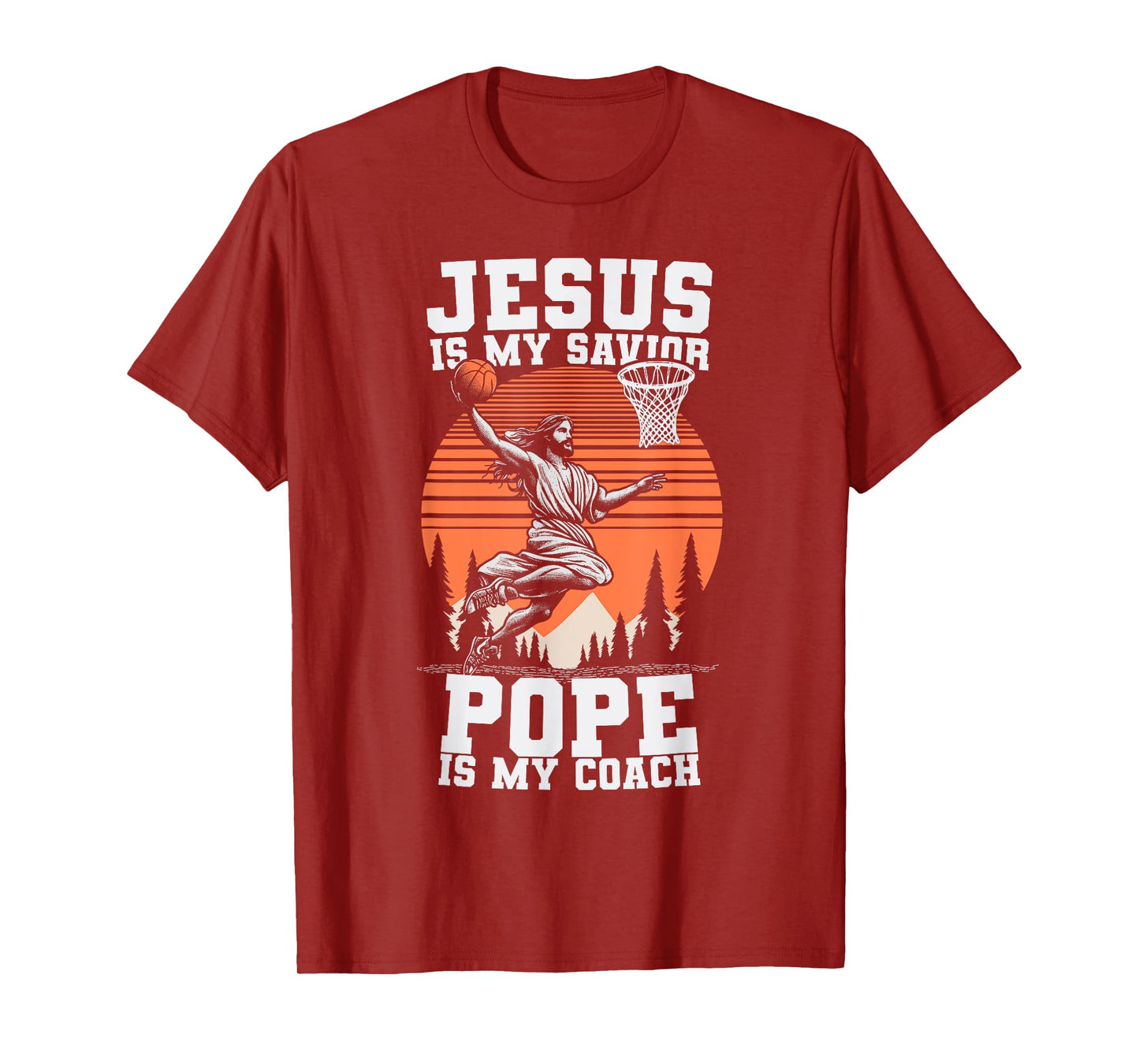 Jesus Is My Savior Pope Is My Coach Vintage Religious Quote T-Shirt