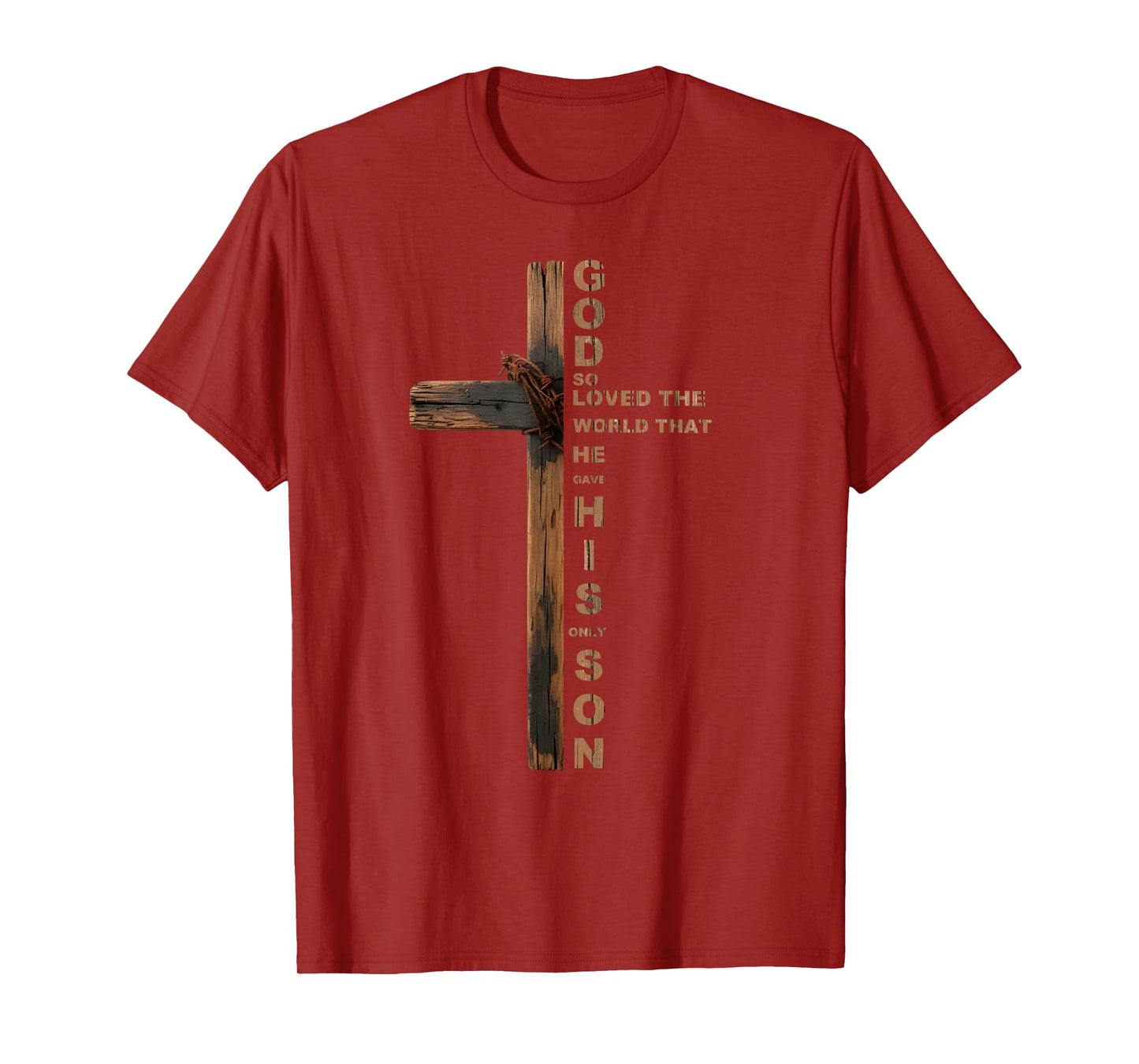 Inspirational John 3 16 Christian Bible Verse for Men Women T-Shirt