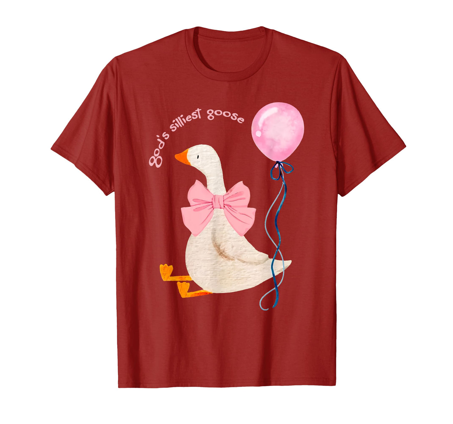 god's silliest goose on the loose retro coquette bow pink T-Shirt