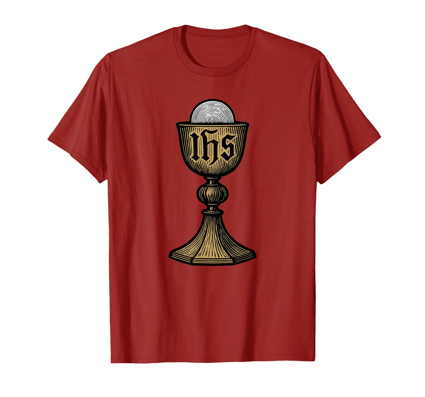 Catholic Divine Chalice and Host with IHS Christogram T-Shirt