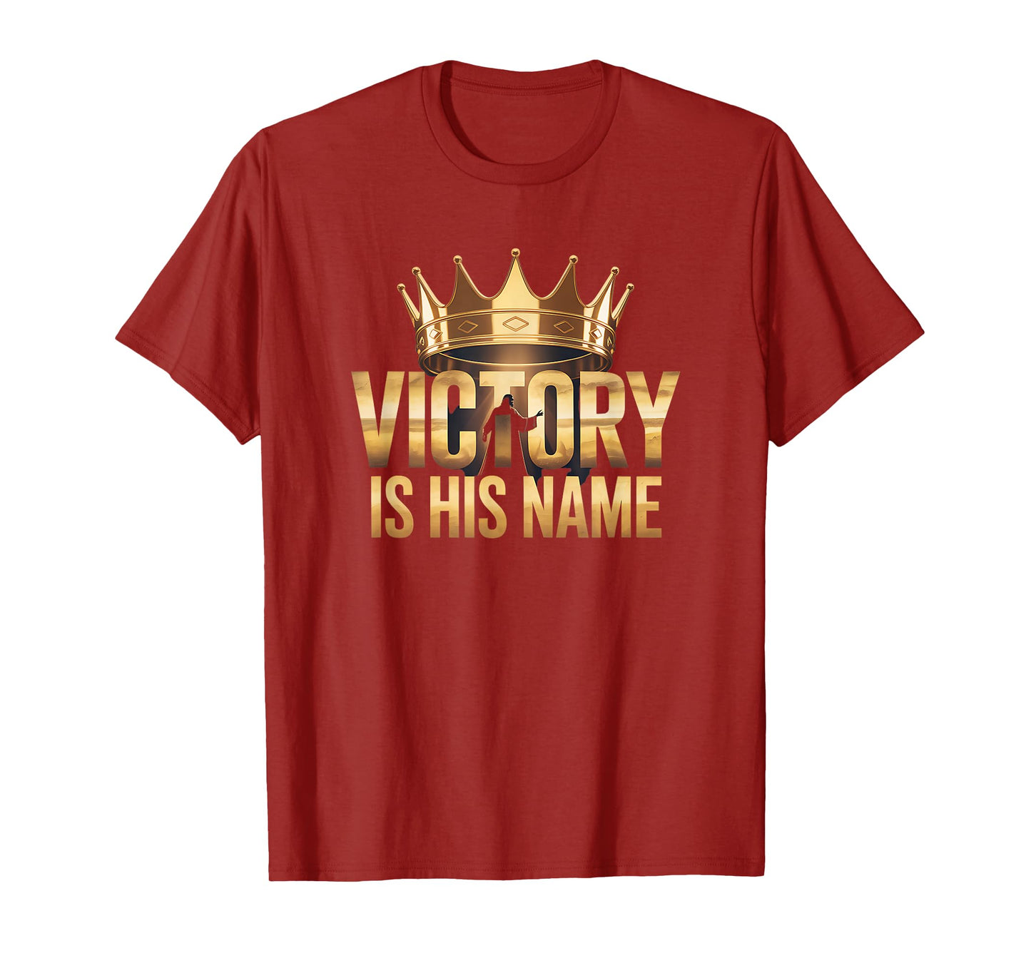 Victory is His Name Christian Faith Design Crown Jesus T-Shirt