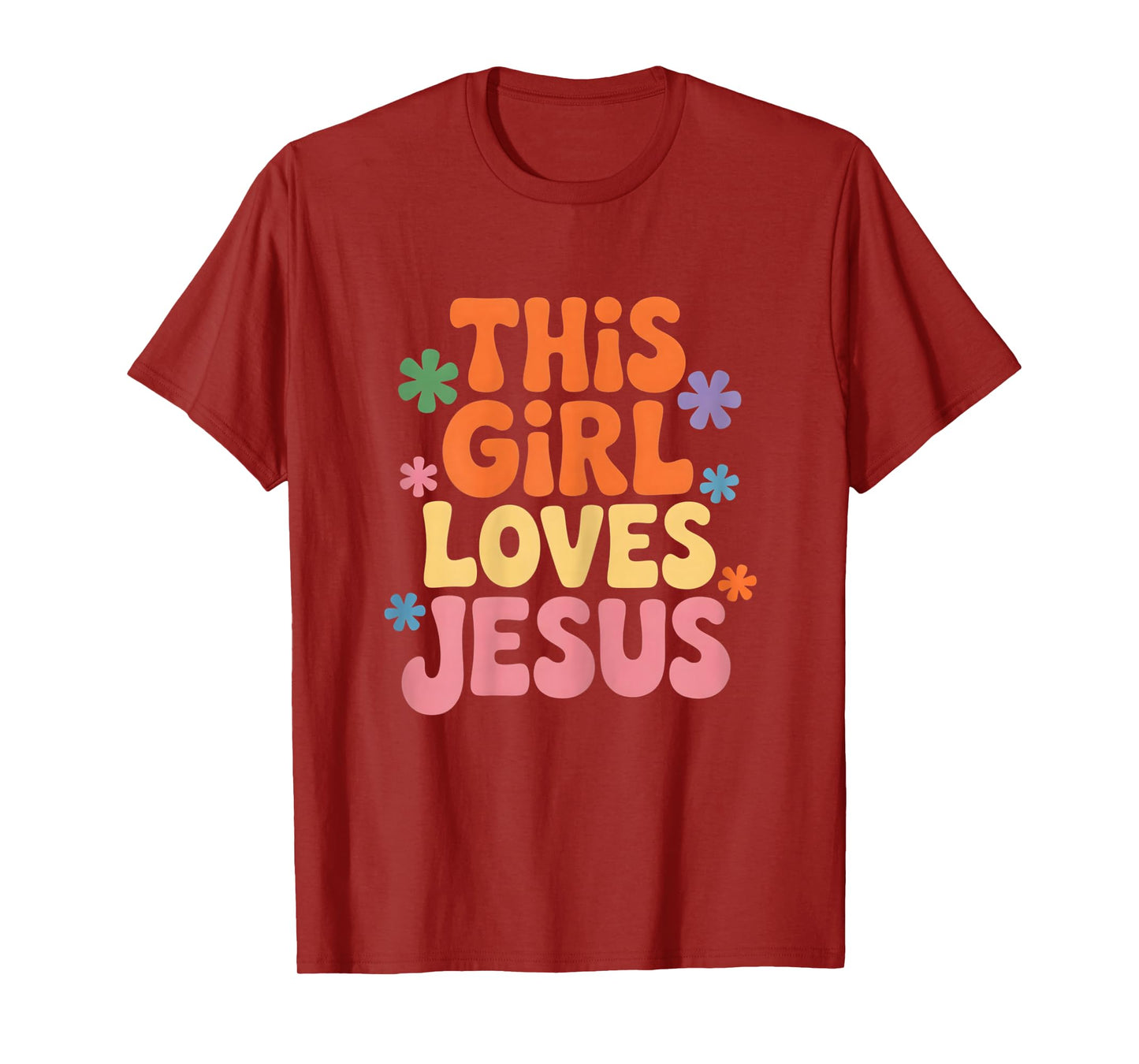 This Girl Loves Jesus Christian Faith Retro Church Prayer T-Shirt