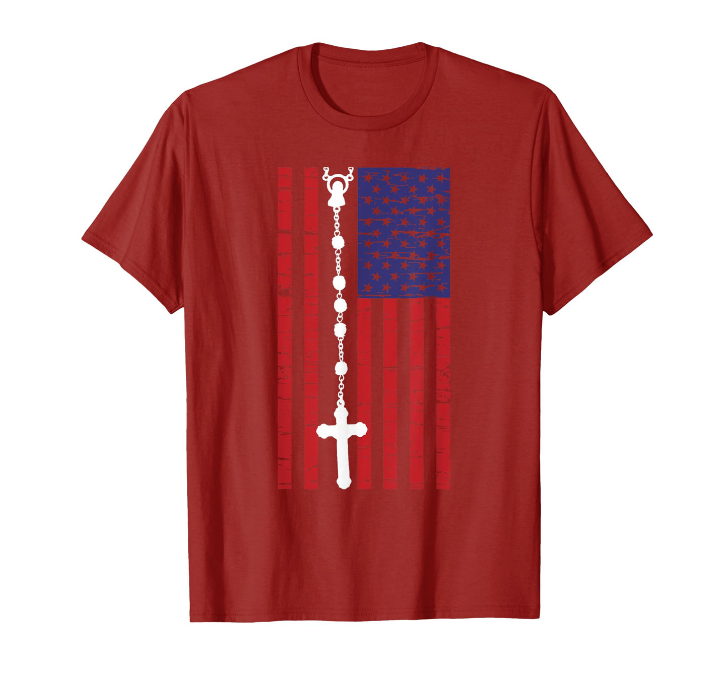American Flag Rosary Catholic T-Shirt