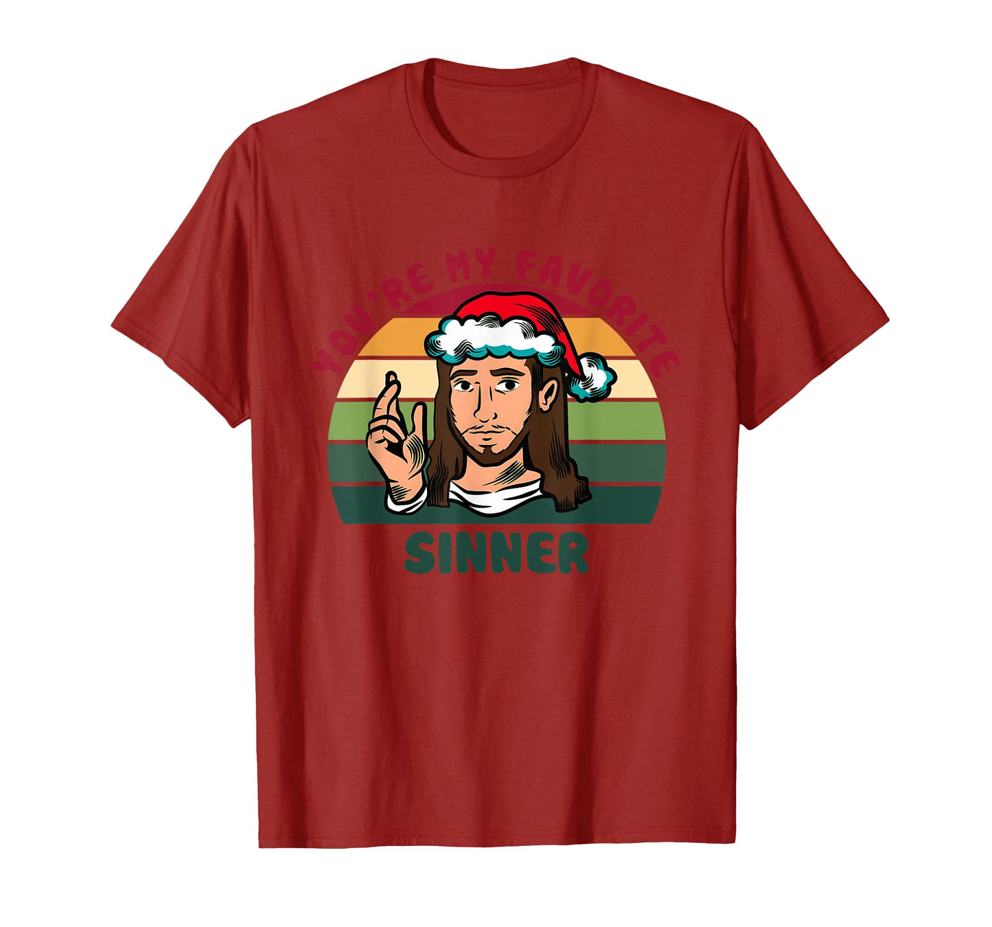 You're My Favorite Sinner Jesus Christ Christmas Xmas Retro T-Shirt
