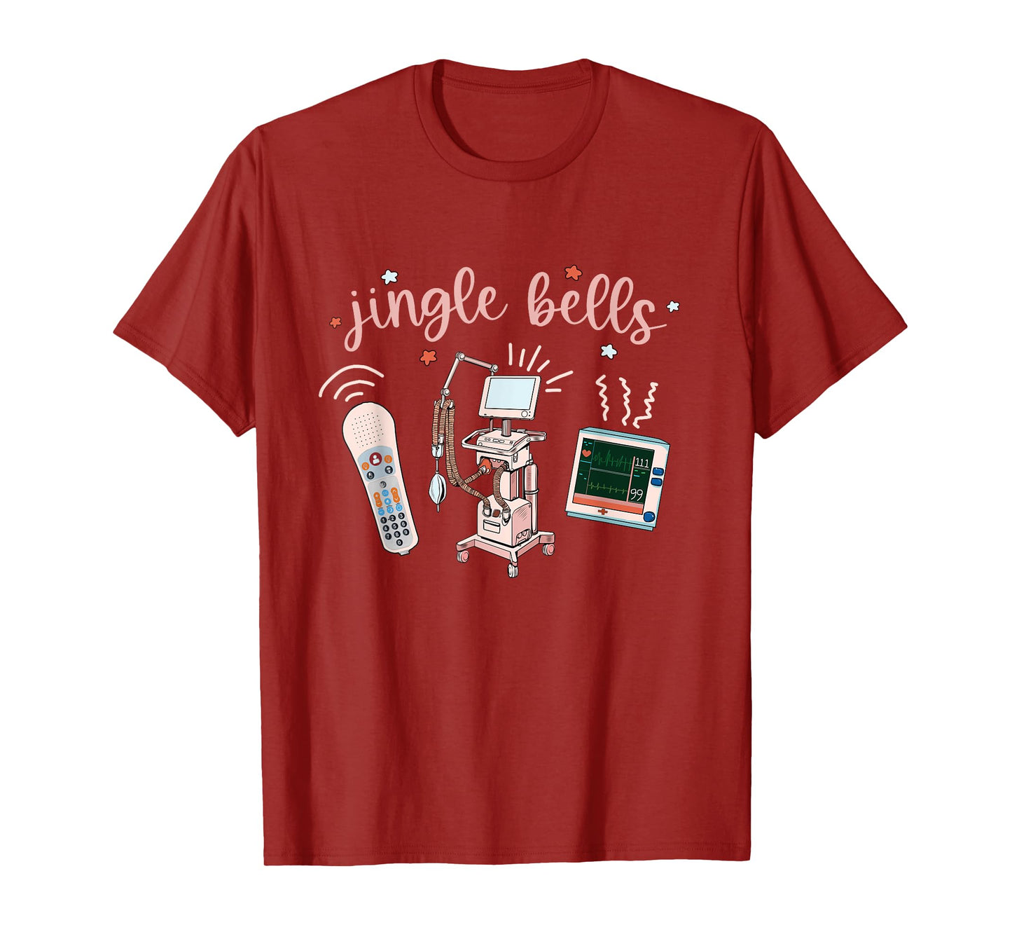 Jingle Bell Telemetry Nurse Christmas Crew Tele Tech Xmas T-Shirt