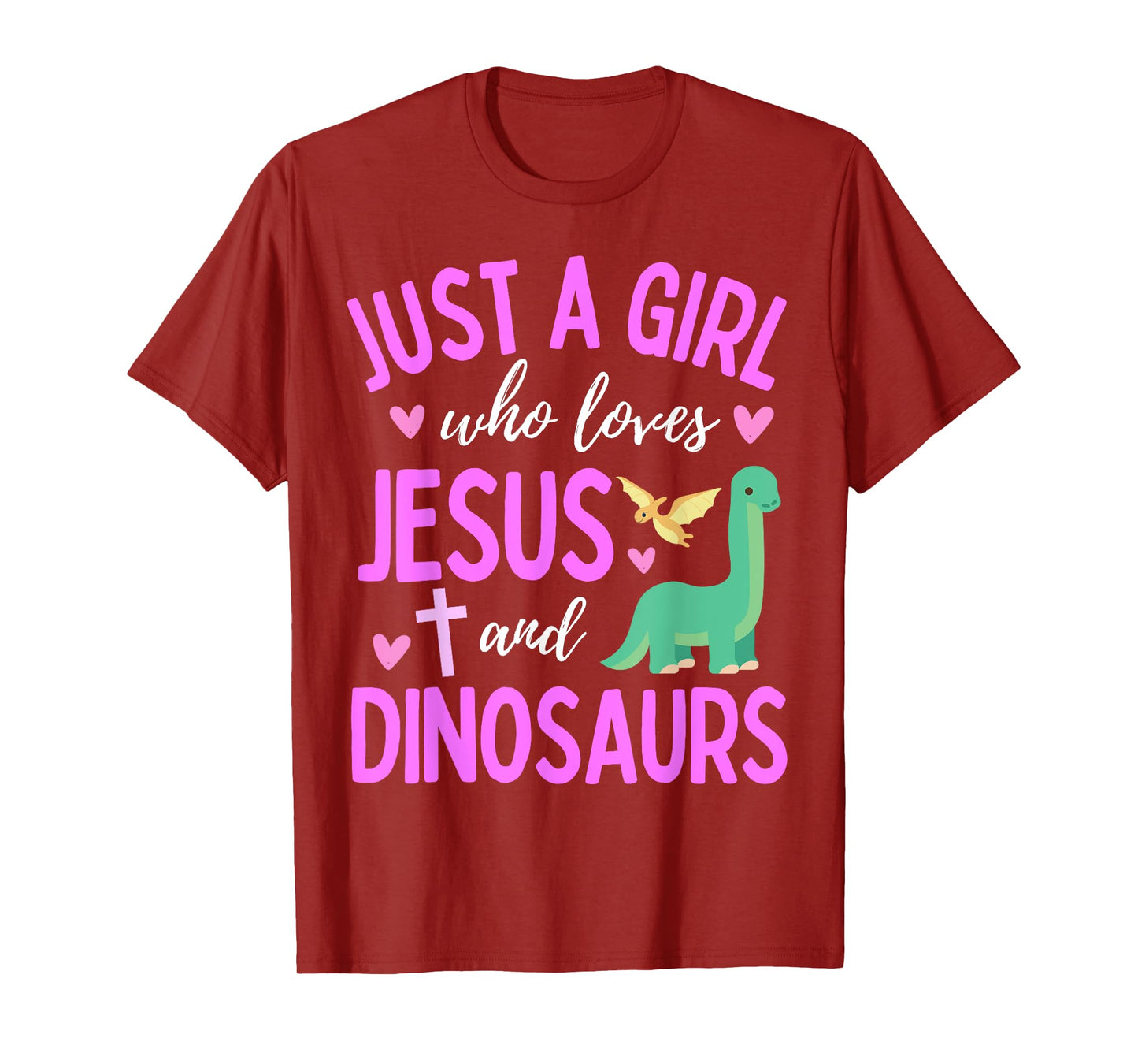 Just A Girl Who Loves Jesus and Dinosaurs Christian Cute T-Shirt