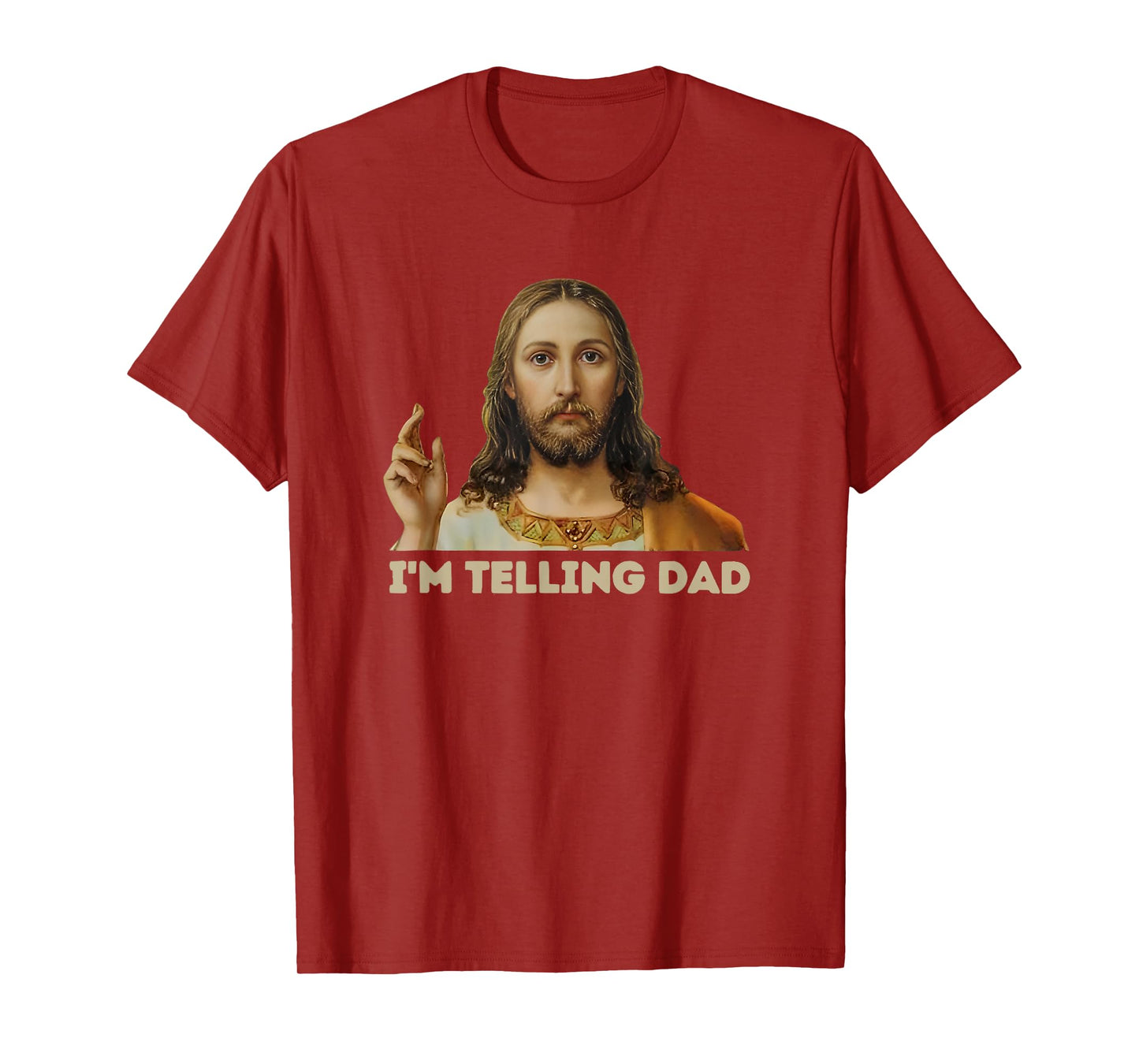 Retro I'm Telling Dad Funny Religious Christian Jesus T-Shirt