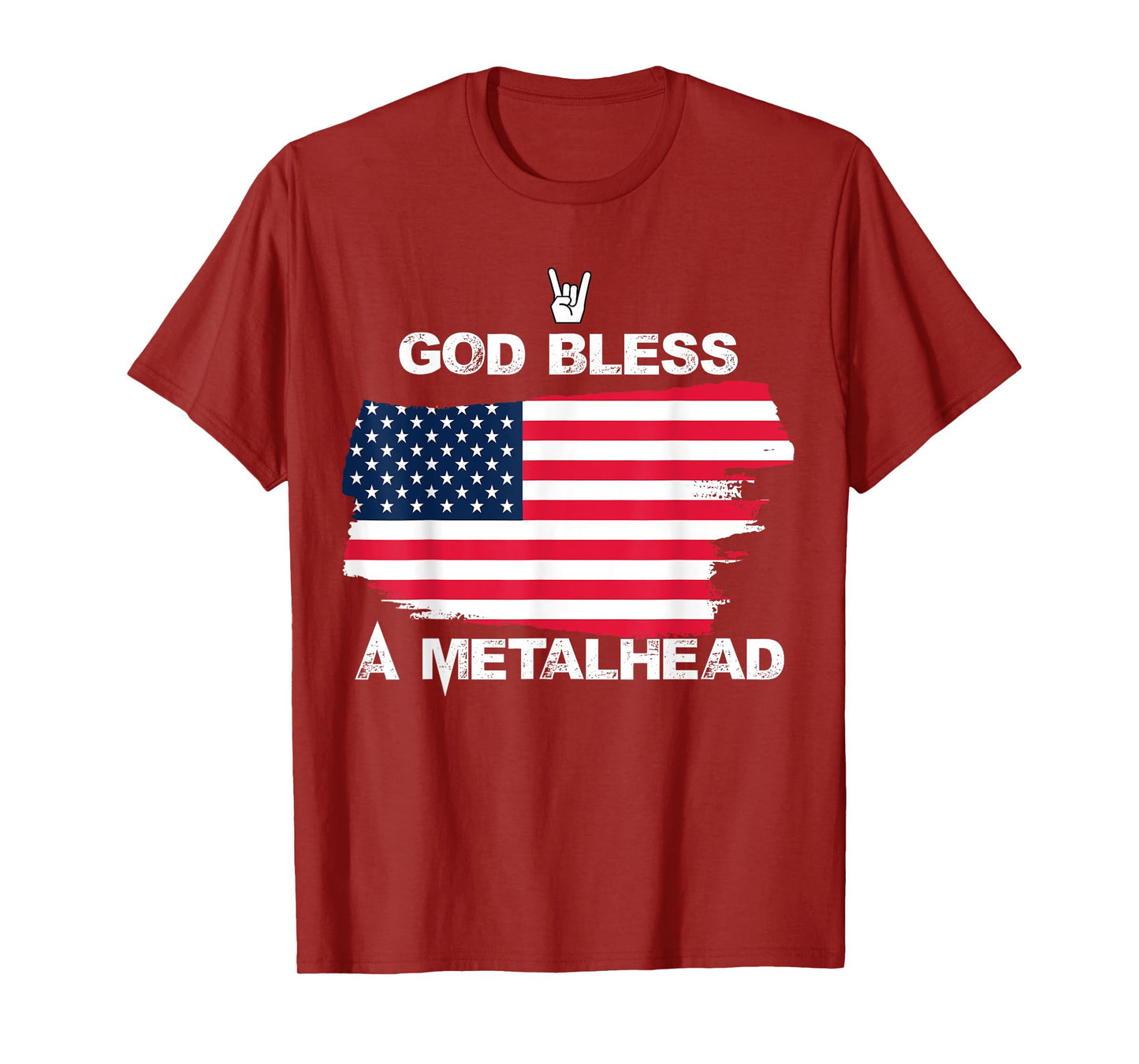 God Bless A Metalhead | Funny American Flag Rock Music T-Shirt
