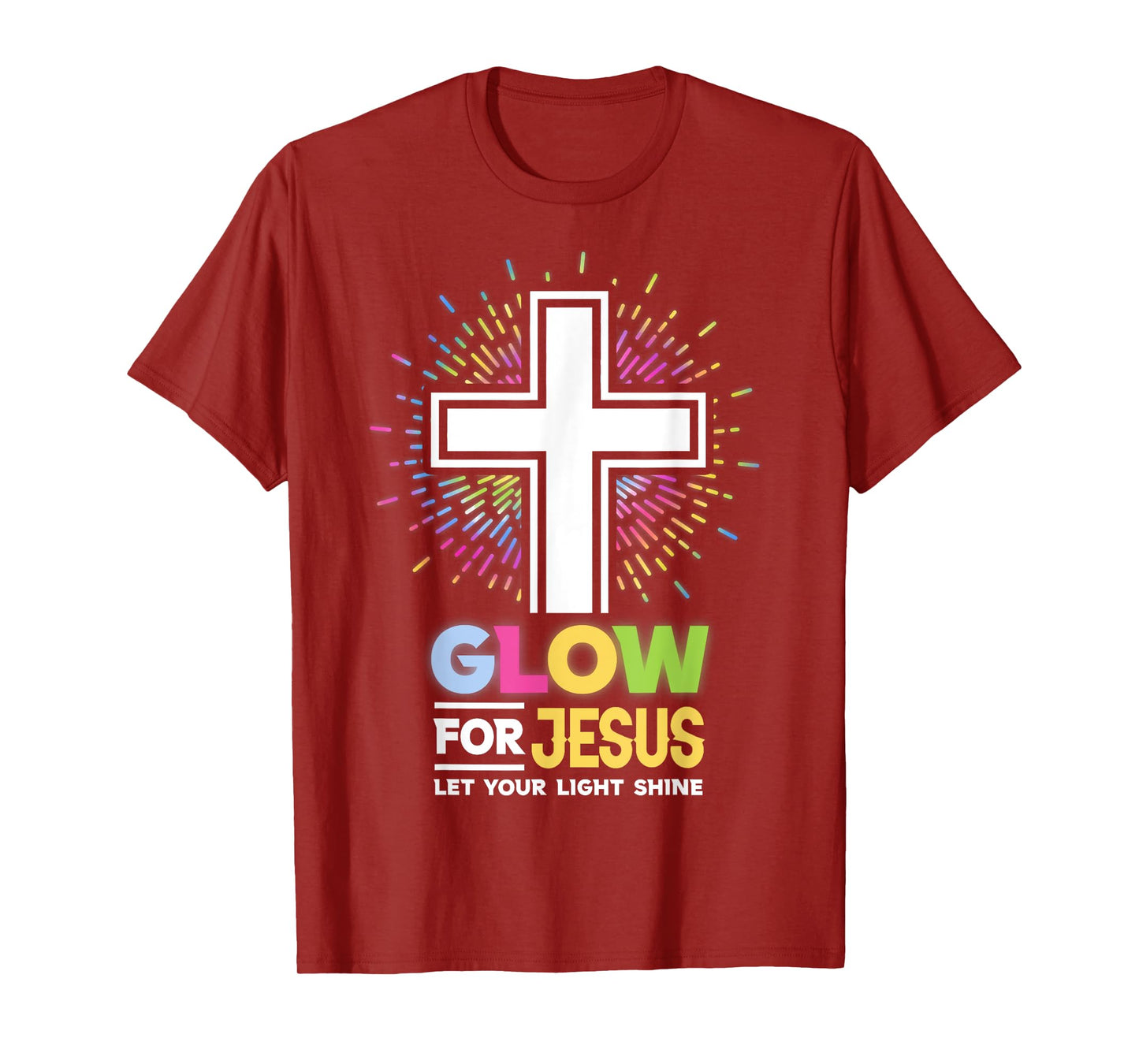 Glow for Jesus Christian Cross Tee Jesus Christ Bible Lover T-Shirt