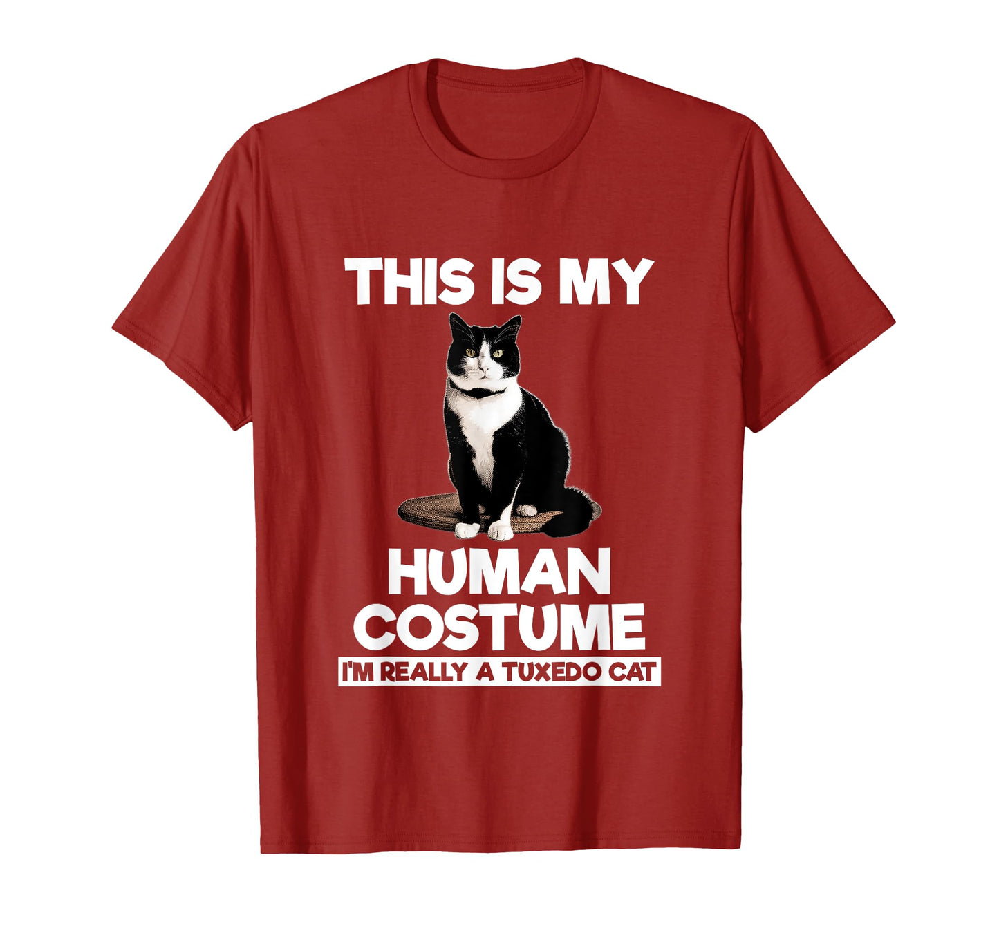 Funny Tuxedo Cat Shirt Halloween This Is My Human Costume T-Shirt