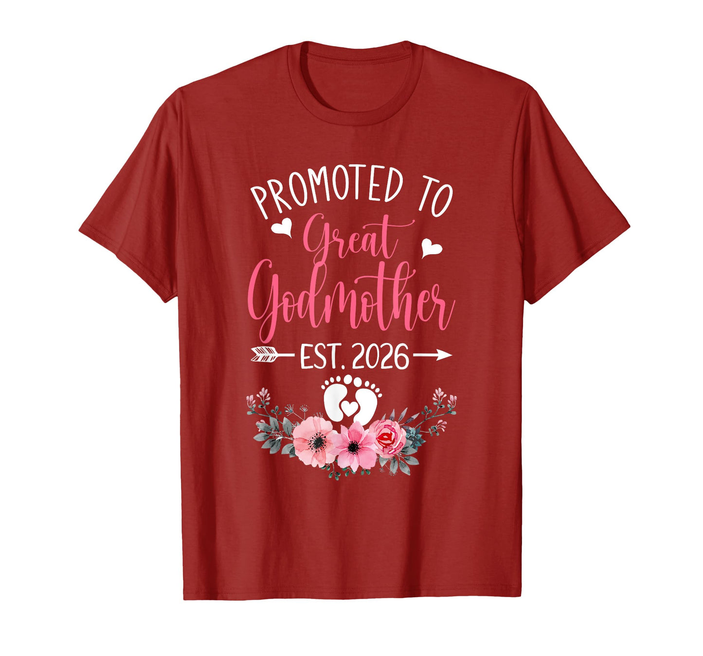 Promoted To Great Godmother Est 2026 Mothers Day T-Shirt