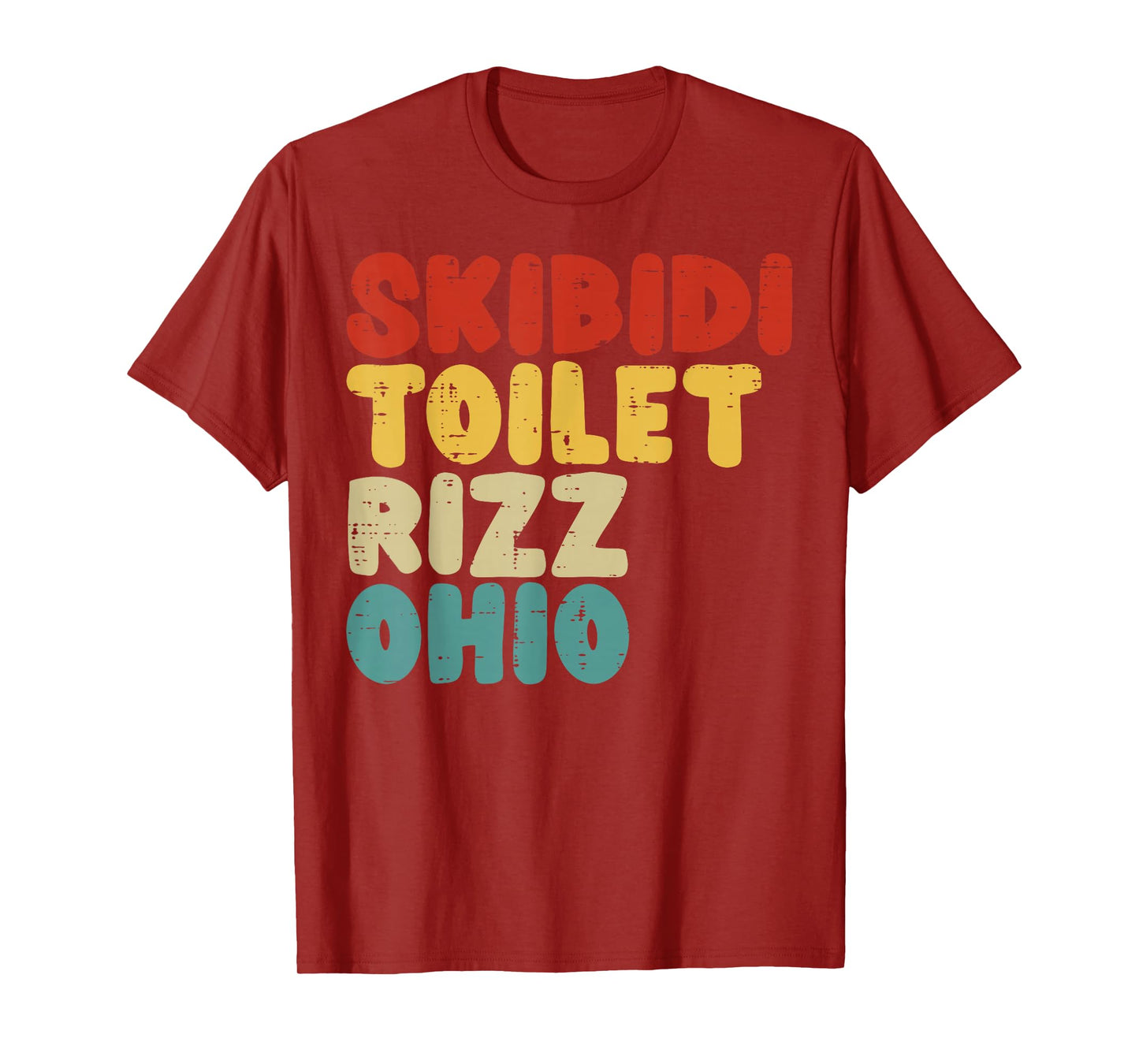 Skibidi Rizz Ohio Toilet Retro Funny Saying Men Boys Kids T-Shirt