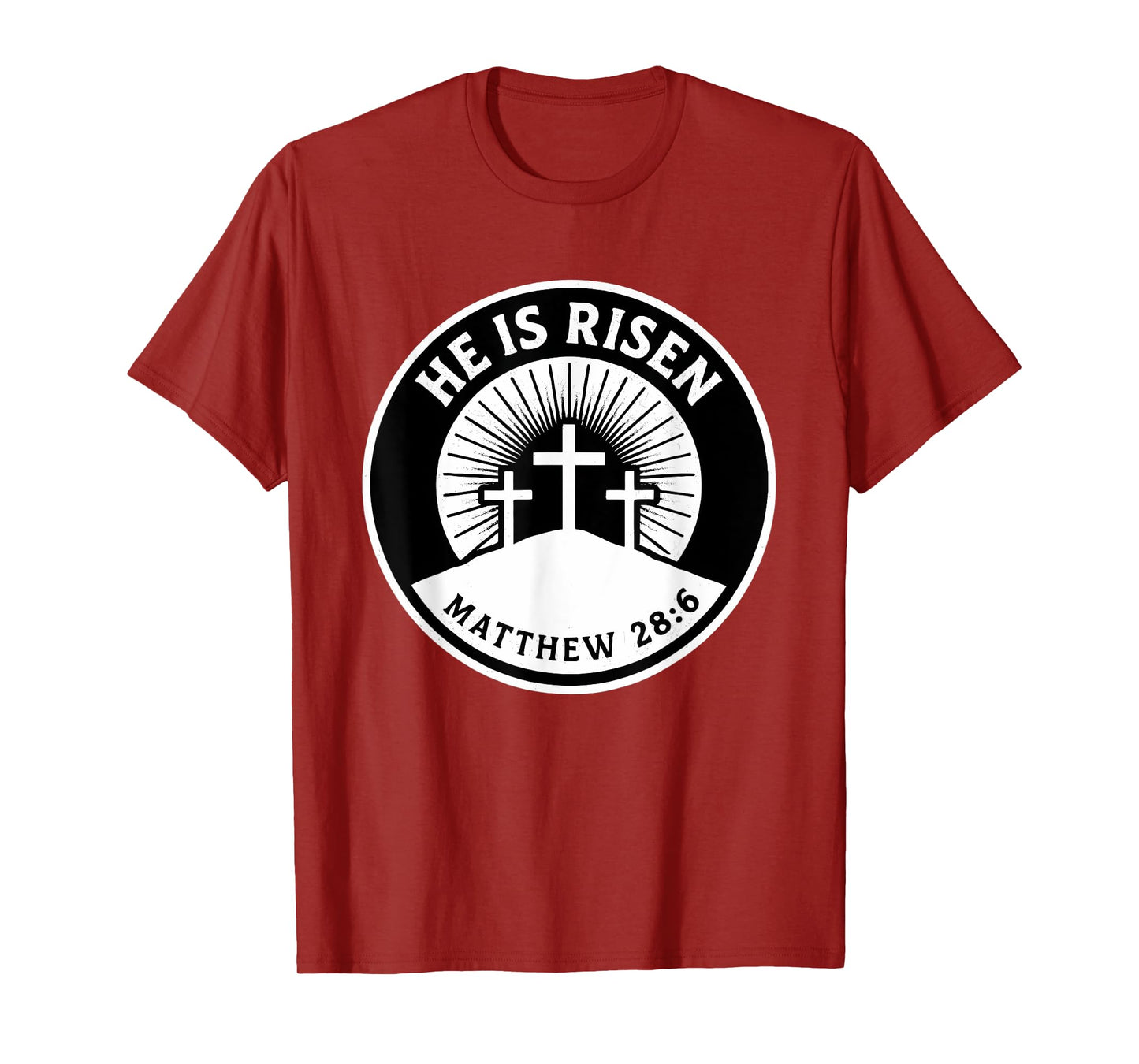 He Is Risen Matthew 28:6 Bible Verse Christian Faith T-Shirt
