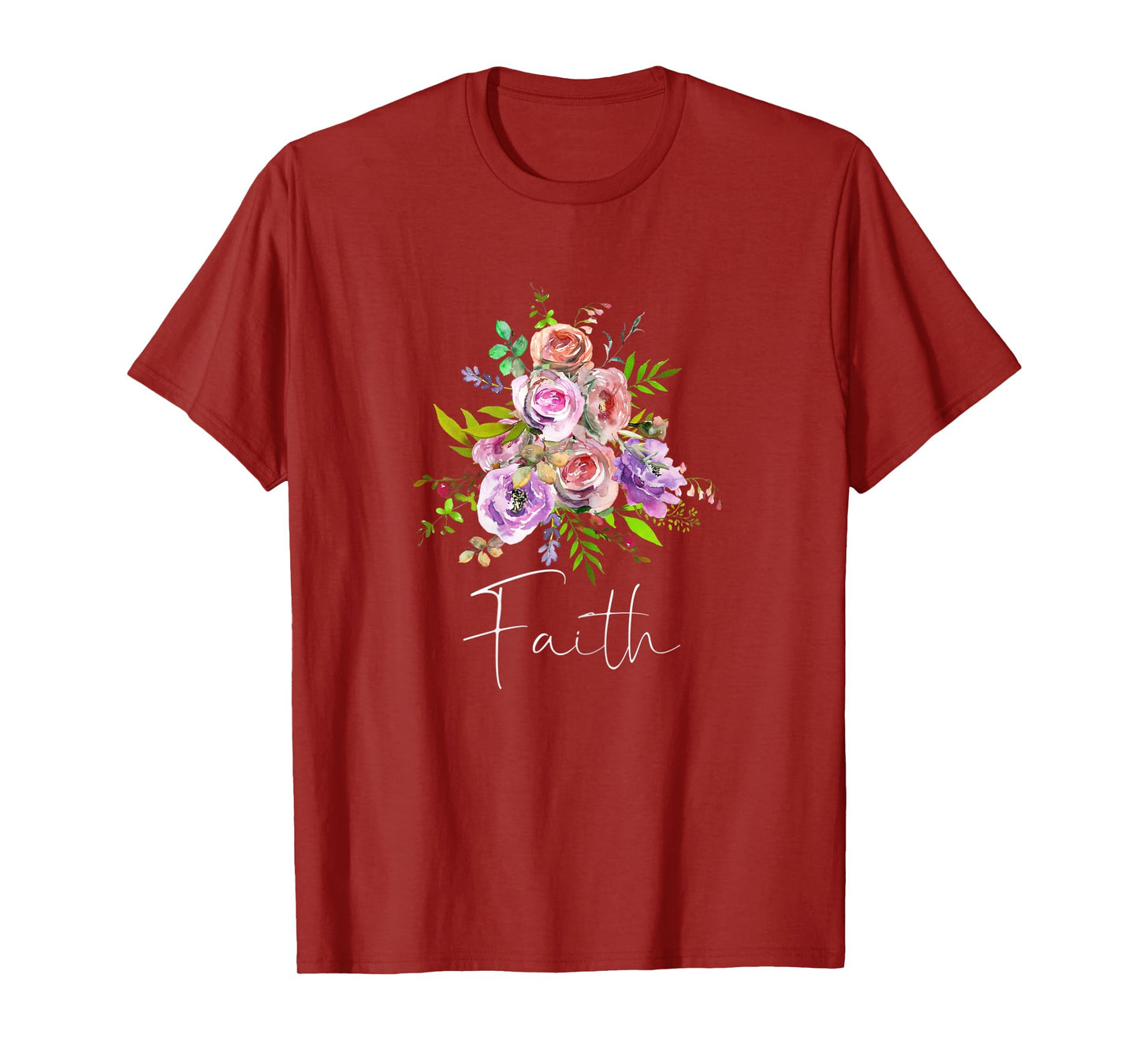 Womens FAITH Christian Inspired Art Positive Message Love God Jesus T-Shirt