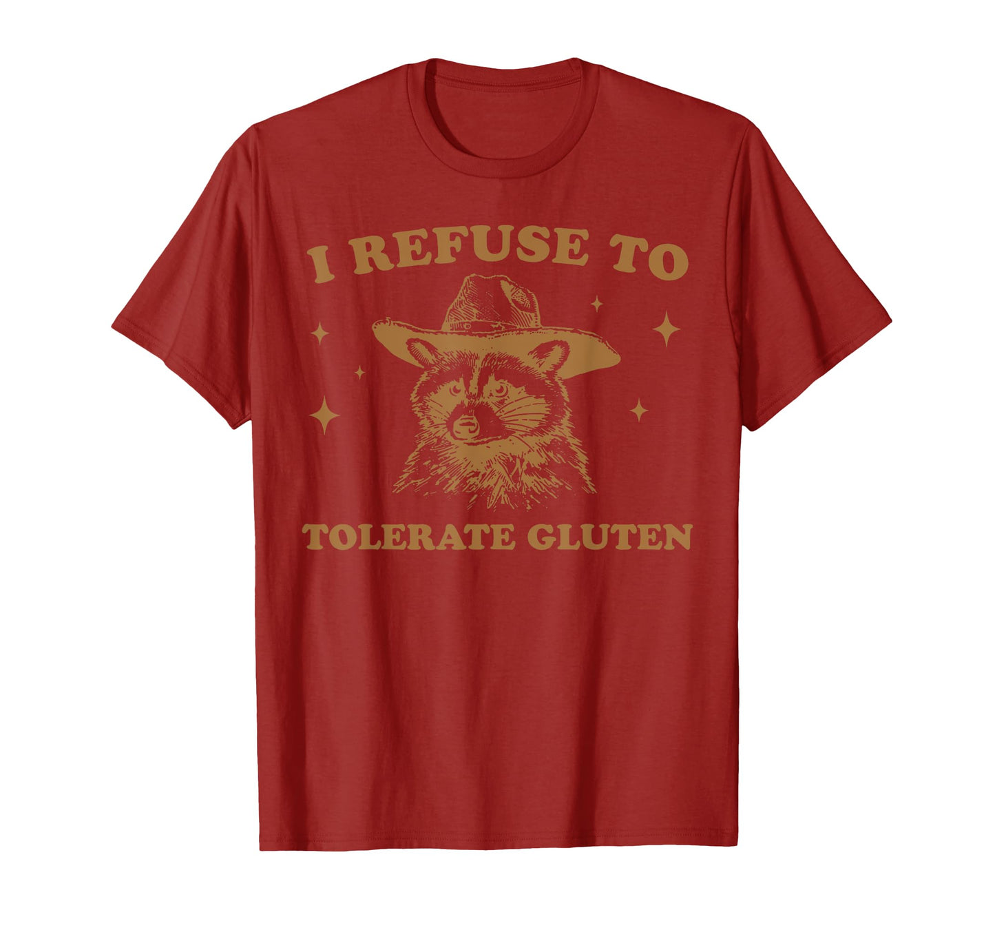 Retro I Refuse To Tolerate Gluten Raccoon Gluten Intolerance T-Shirt