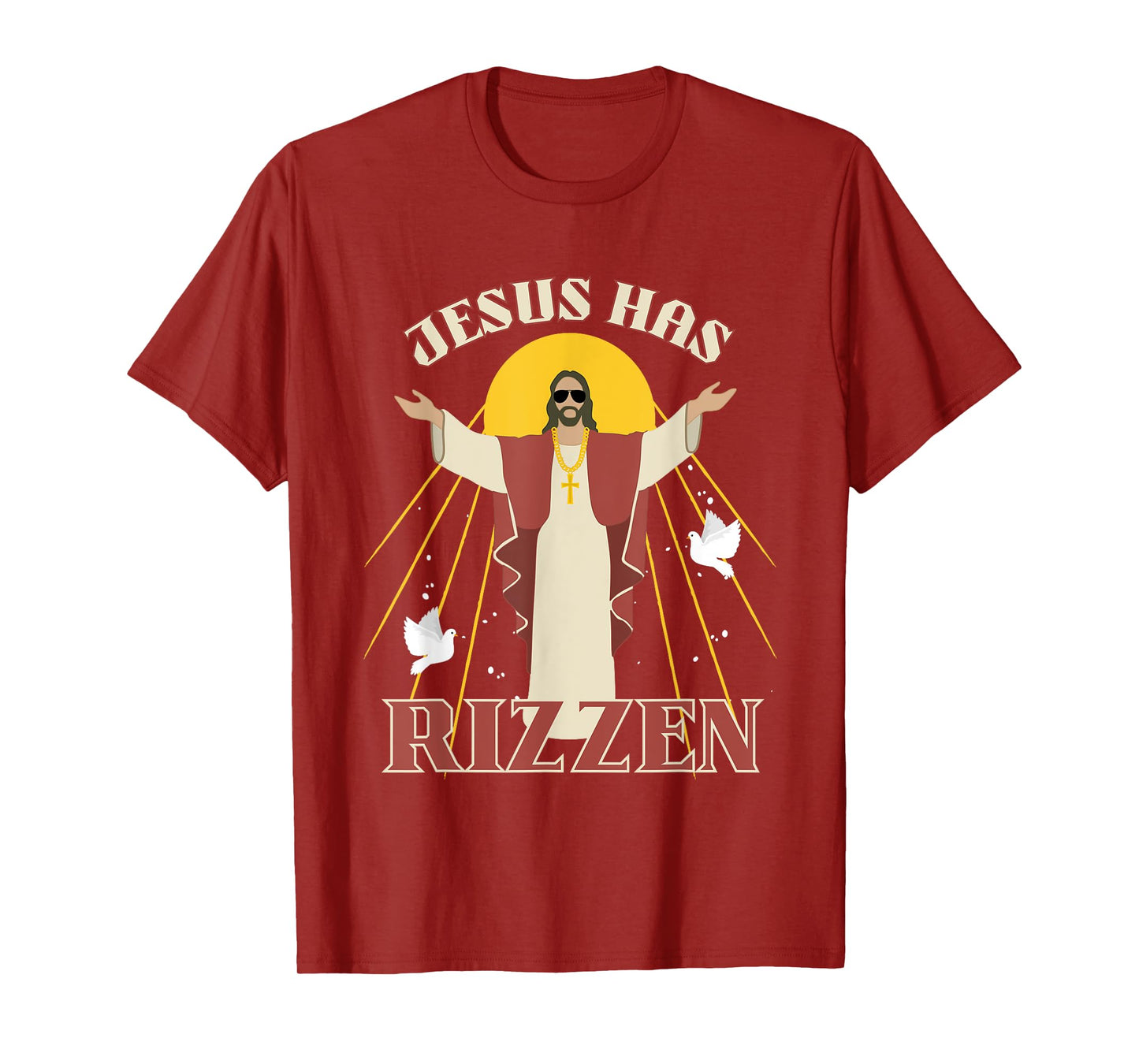 Jesus Has Rizzen Funny Christian He Has Rizzen Christ Rizz T-Shirt