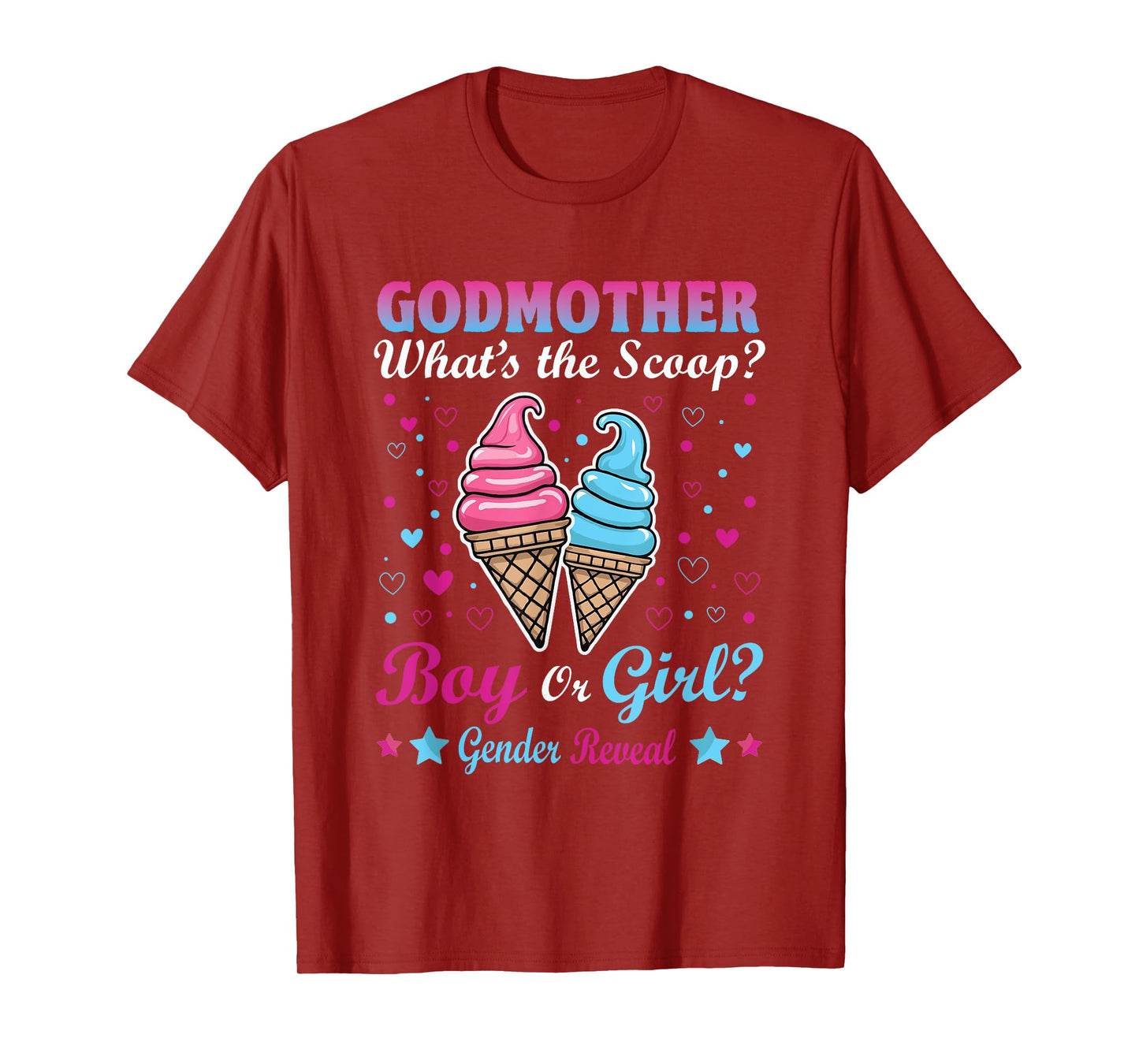 Godmother Ice Cream Whats The Scoop Gender Reveal Matching T-Shirt
