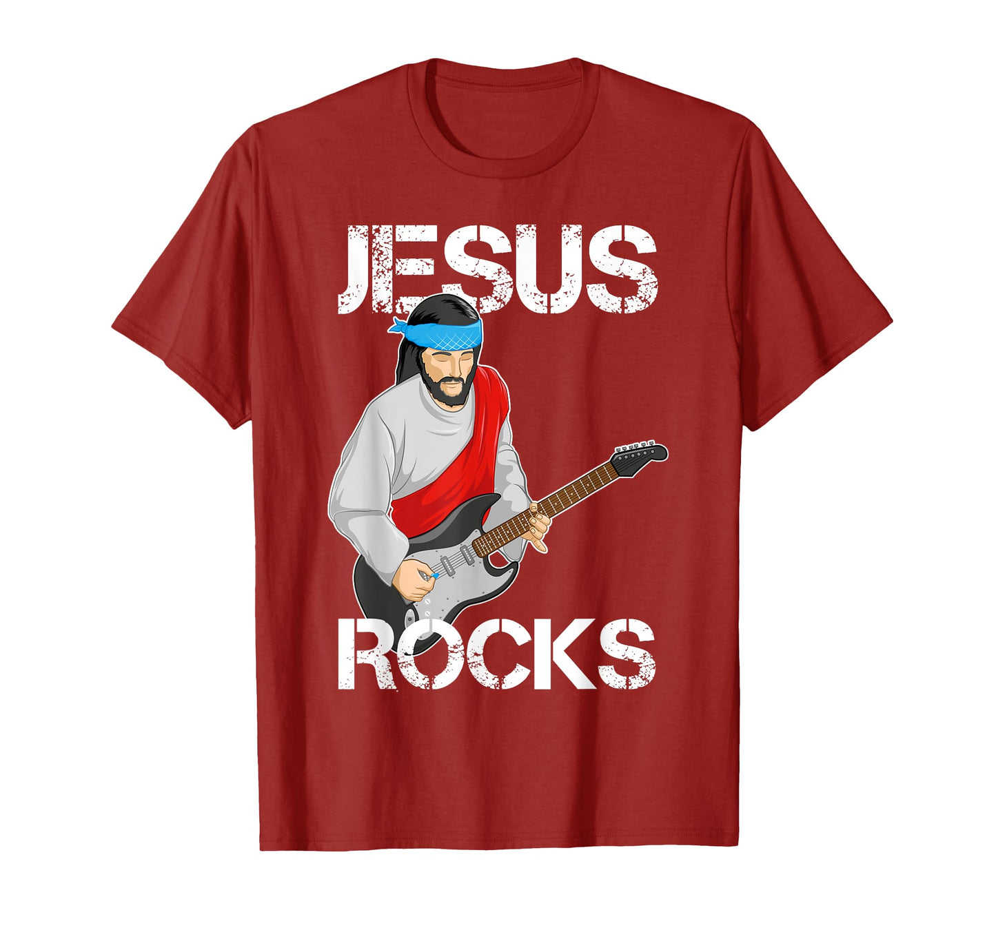 Jesus Rocks on Electric Guitar - Funny Christian T Shirt T-Shirt