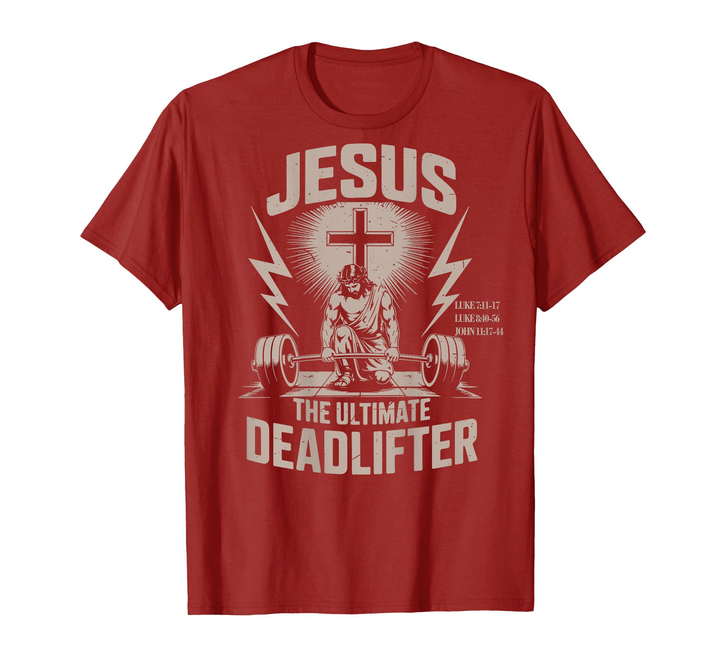 Jesus The Ultimate Deadlifter Muscle Kid Funny Christian Gym T-Shirt