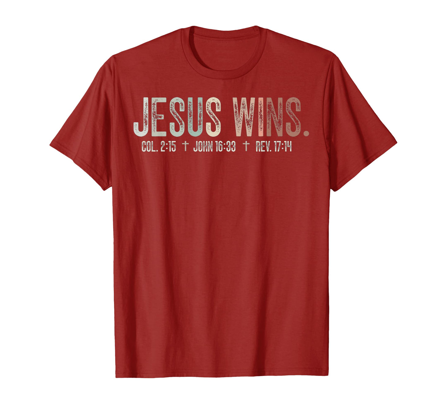 Christian Jesus Wins Minimalist Faith-Based Bible Verse T-Shirt