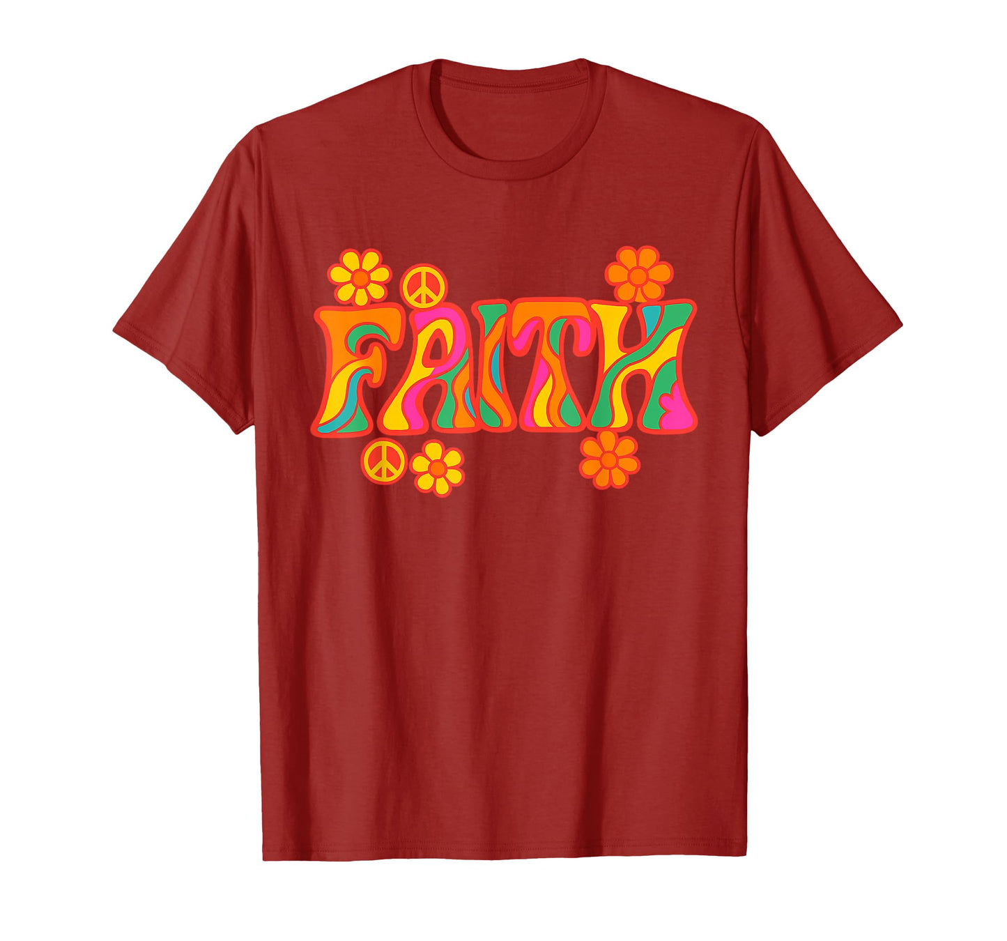 Hippy Faith Retro Psychedelic Design | Spiritual Peace T-Shirt