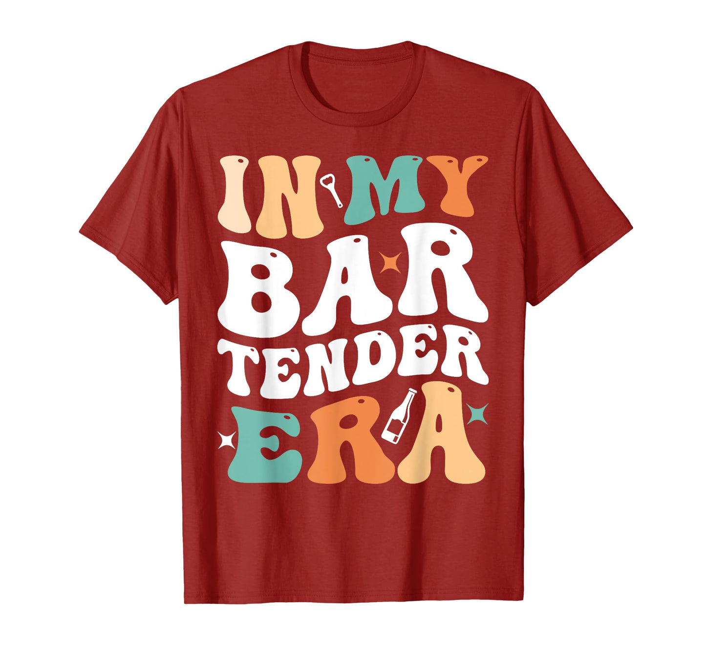 In My Bartender Era Funny Groovy Retro Bartender T-Shirt