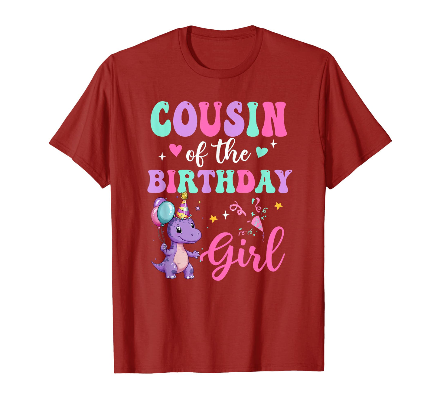 Cousin Of The Birthday For Girl Dinosaur T-Rex Party Family T-Shirt
