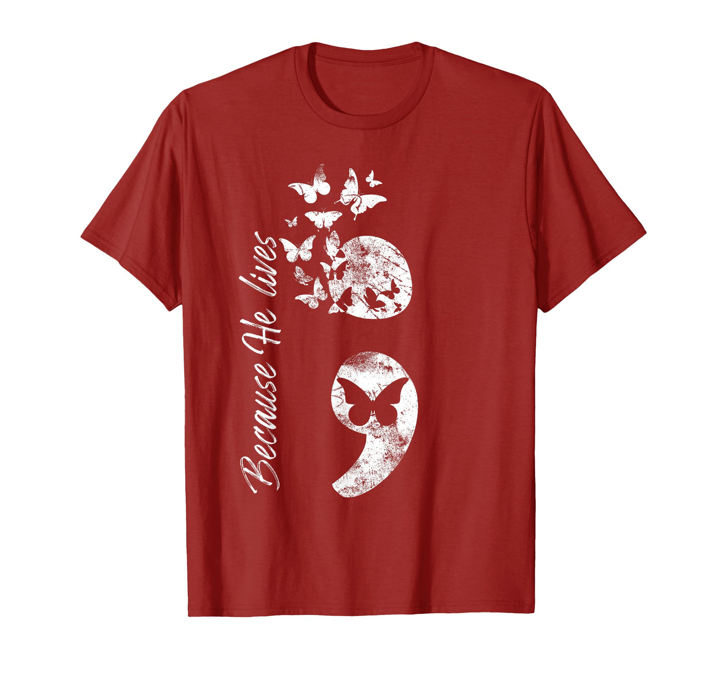 Christian Suicide Prevention Awareness Semicolon Gift Tee T-Shirt