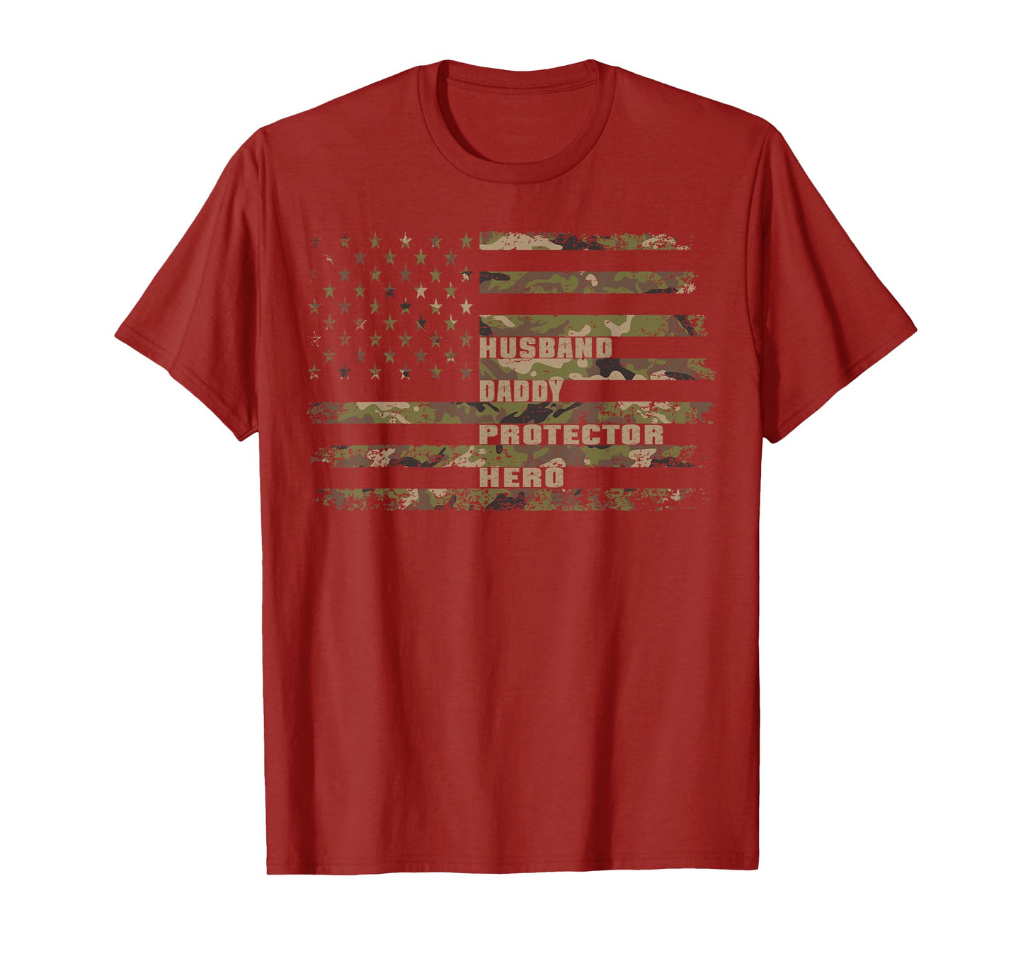 Husband Daddy Protector Hero t shirt Camouflage Fathers Dad T-Shirt