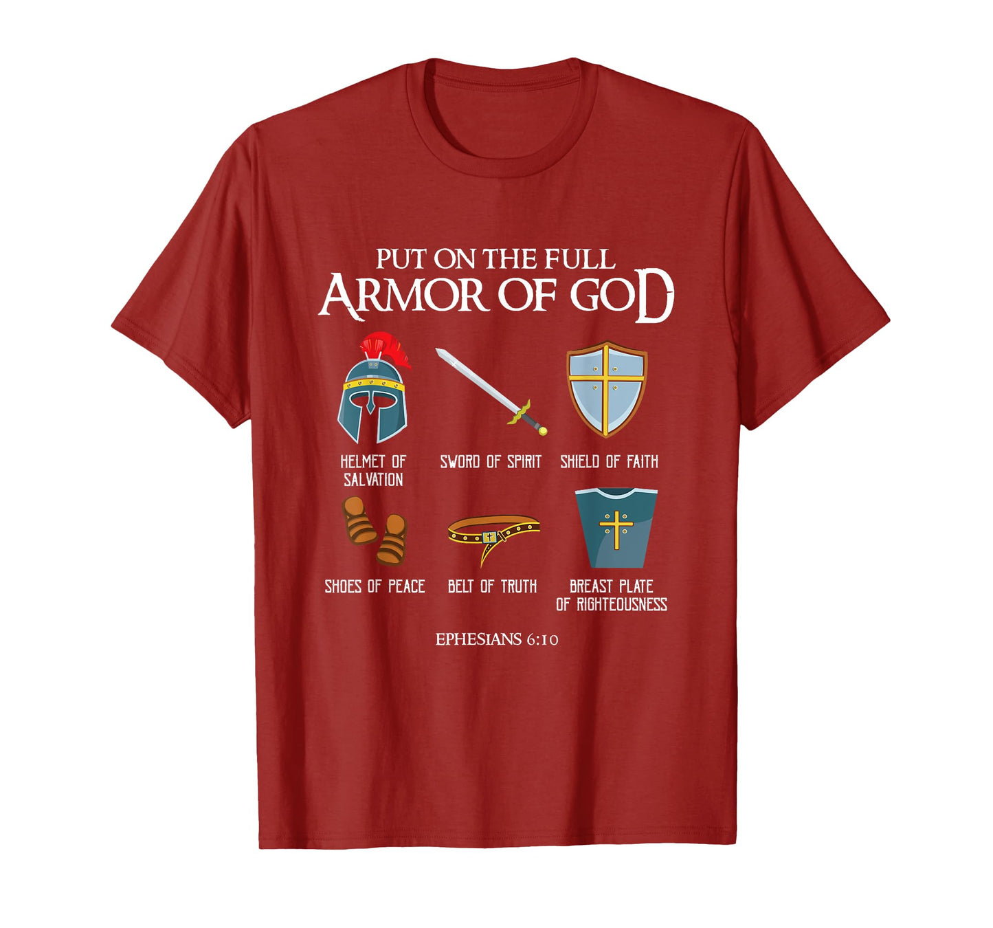 Put On The Full Armor Of God Christian Bible Verse Ephesians T-Shirt