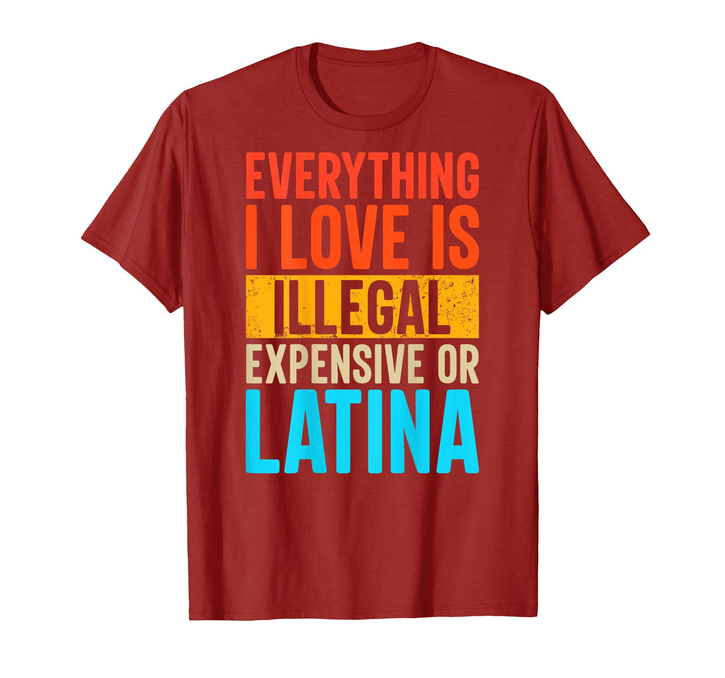 Funny Everything I Love Is Illegal Expensive Or Latina T-Shirt