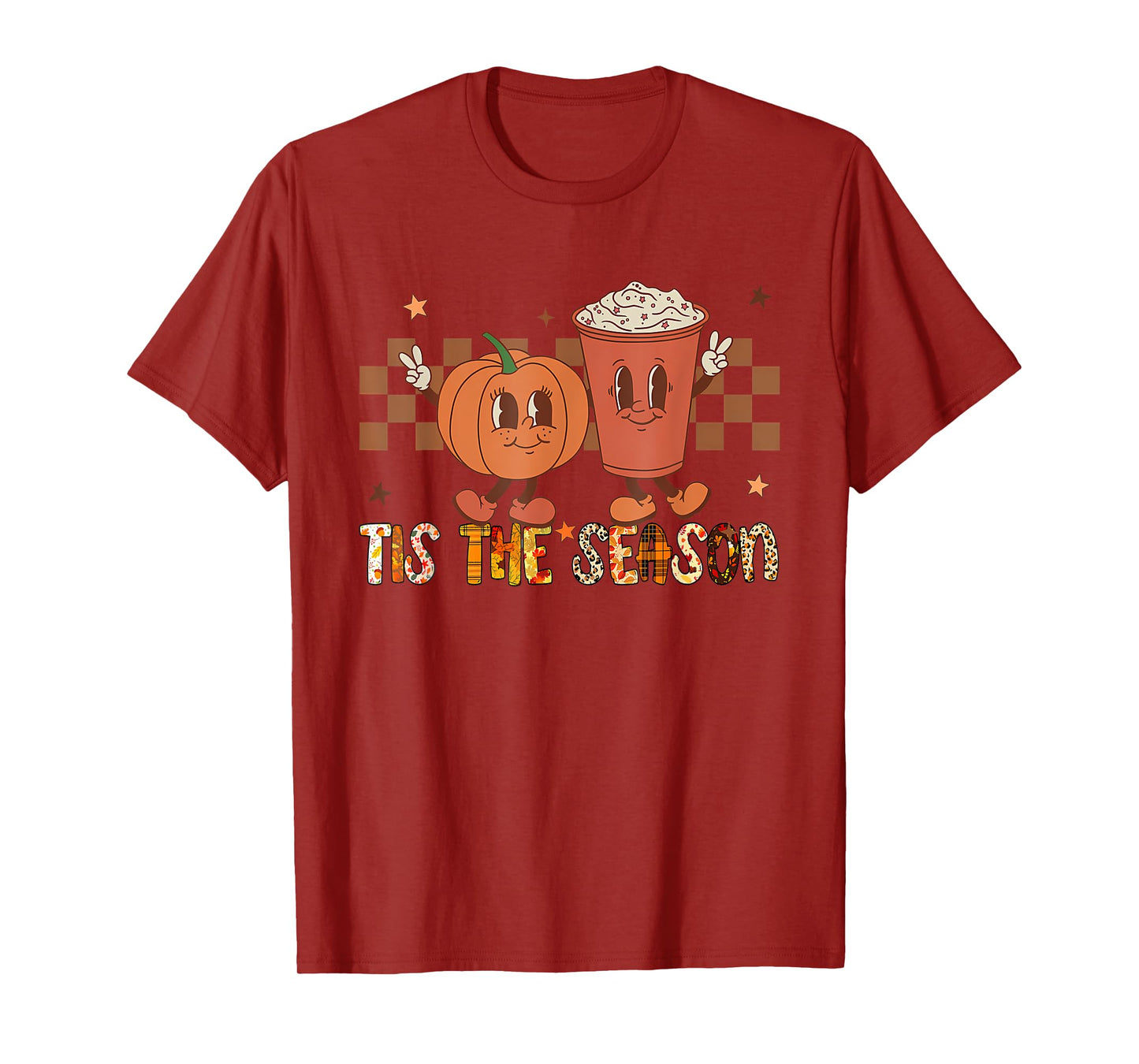 Tis The Season Pumpkin Spice Funny Fall Vibes Autumn Retro T-Shirt