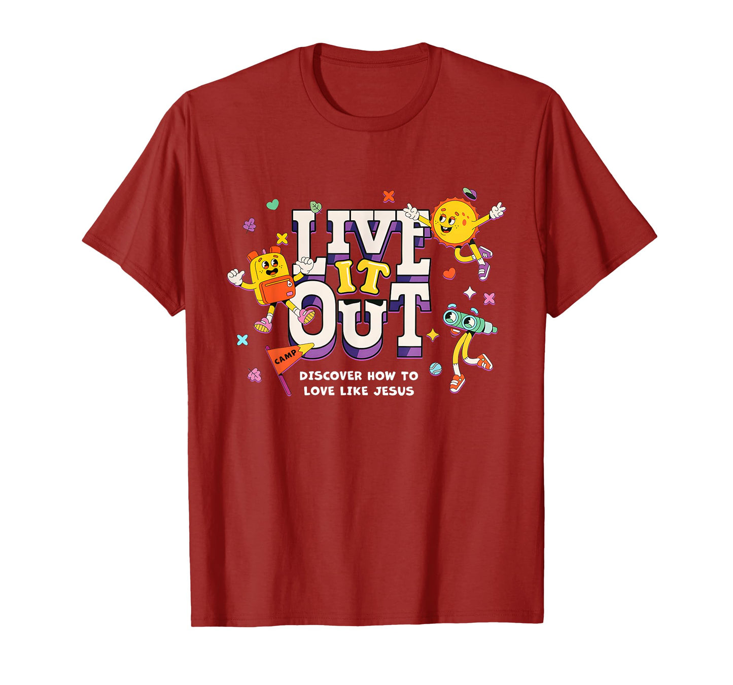 Live It Out Love Like Jesus VBS 2025 Christian Camping T-Shirt
