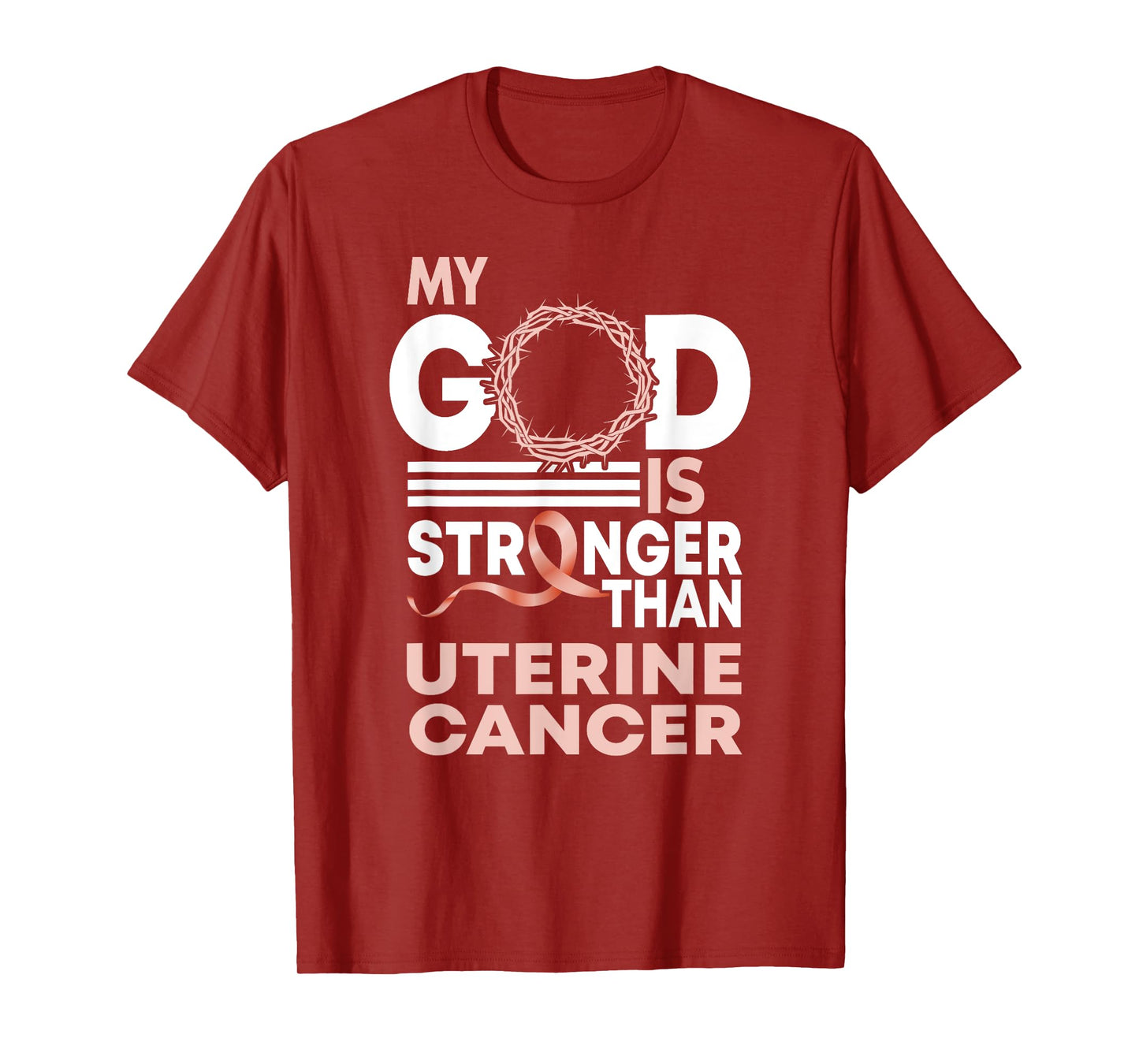 Faith My God Is Stronger Than Uterine Cancer Awareness T-Shirt