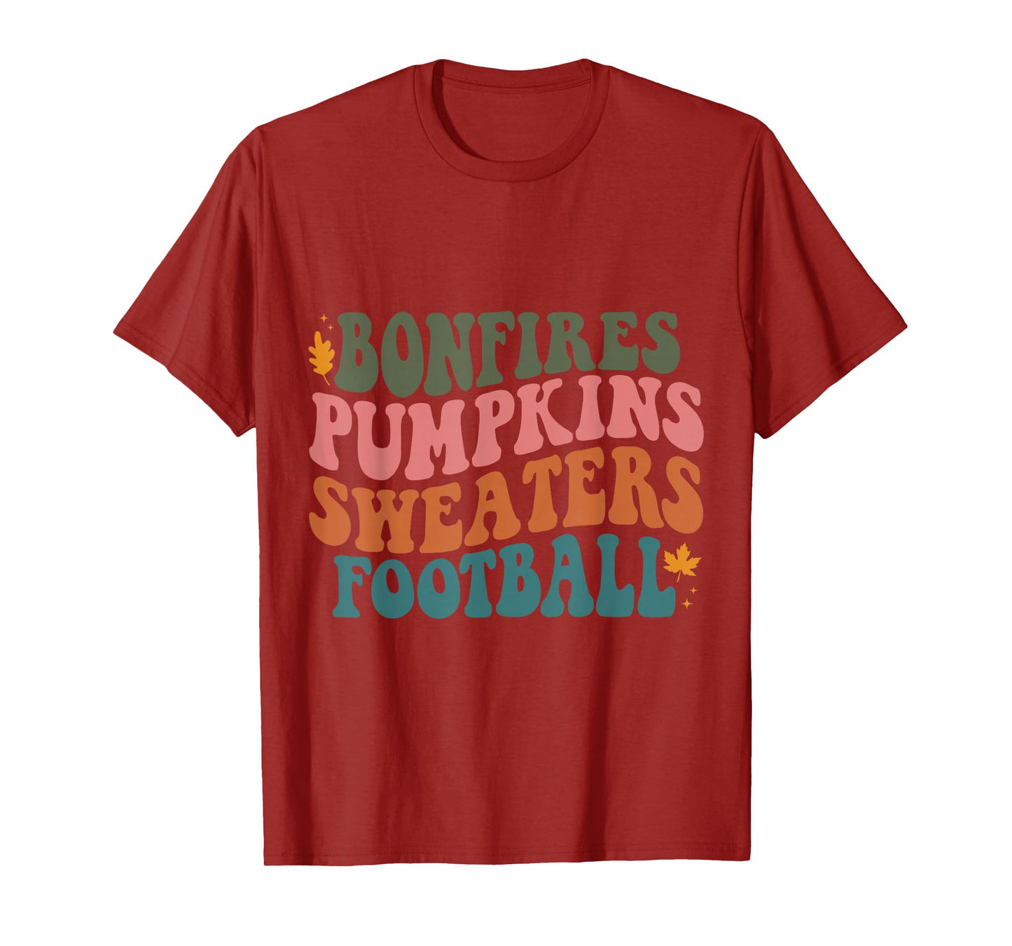 Bonfires Pumpkins Sweaters Football Retro Fall Autumn T-Shirt